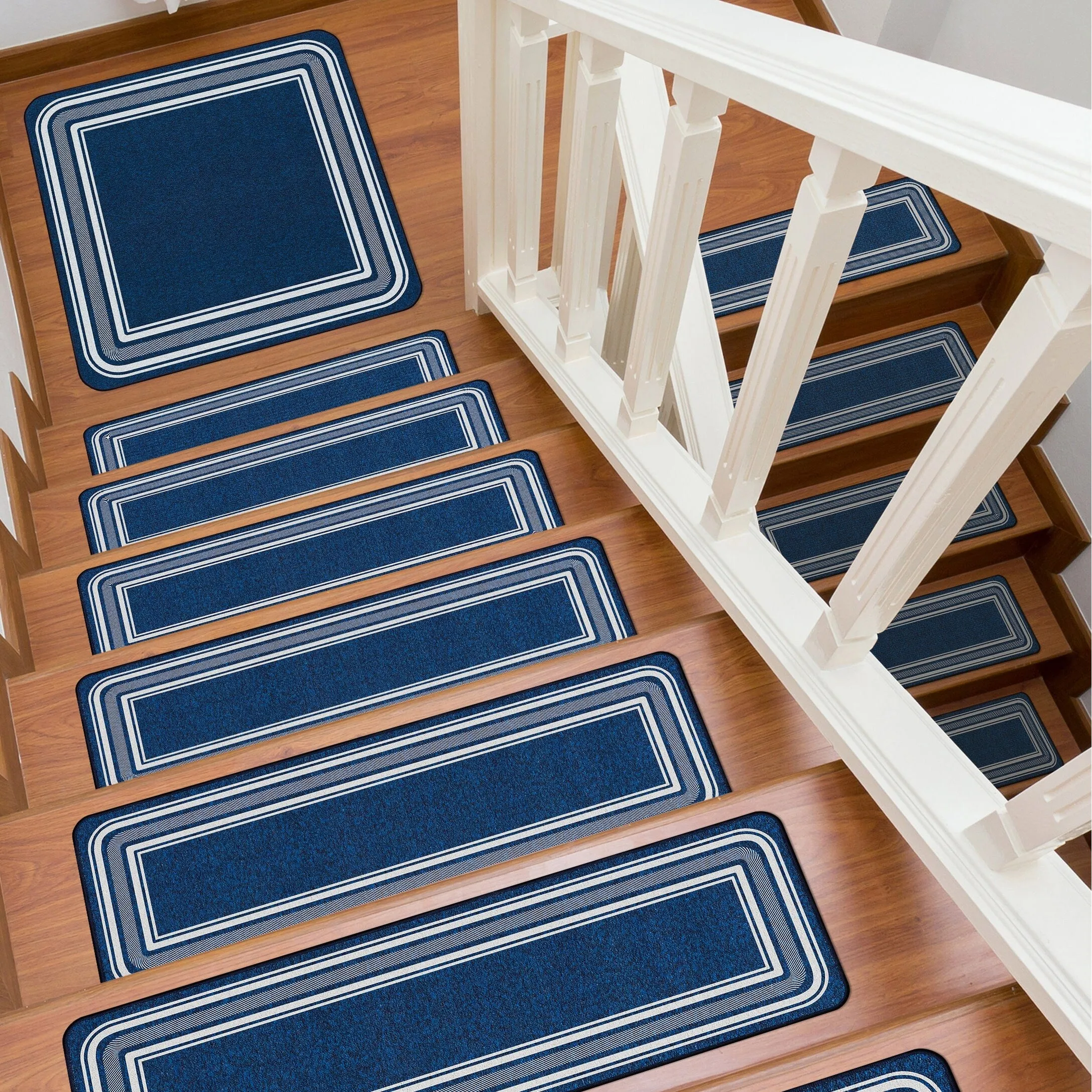 Beverly Rug Non Slip Bordered Stair Treads for Wooden Steps Indoor