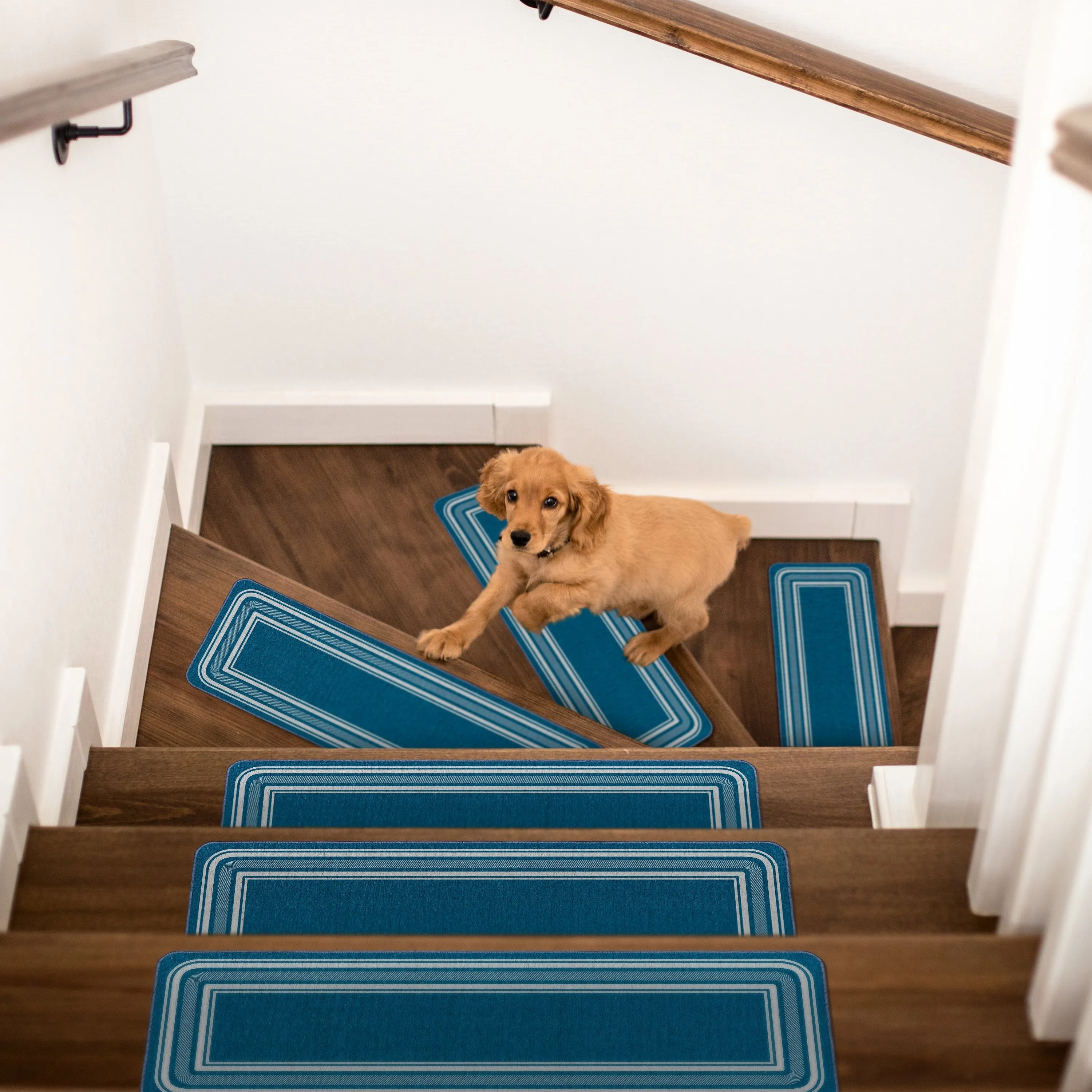 Beverly Rug Non Slip Bordered Stair Treads for Wooden Steps Indoor