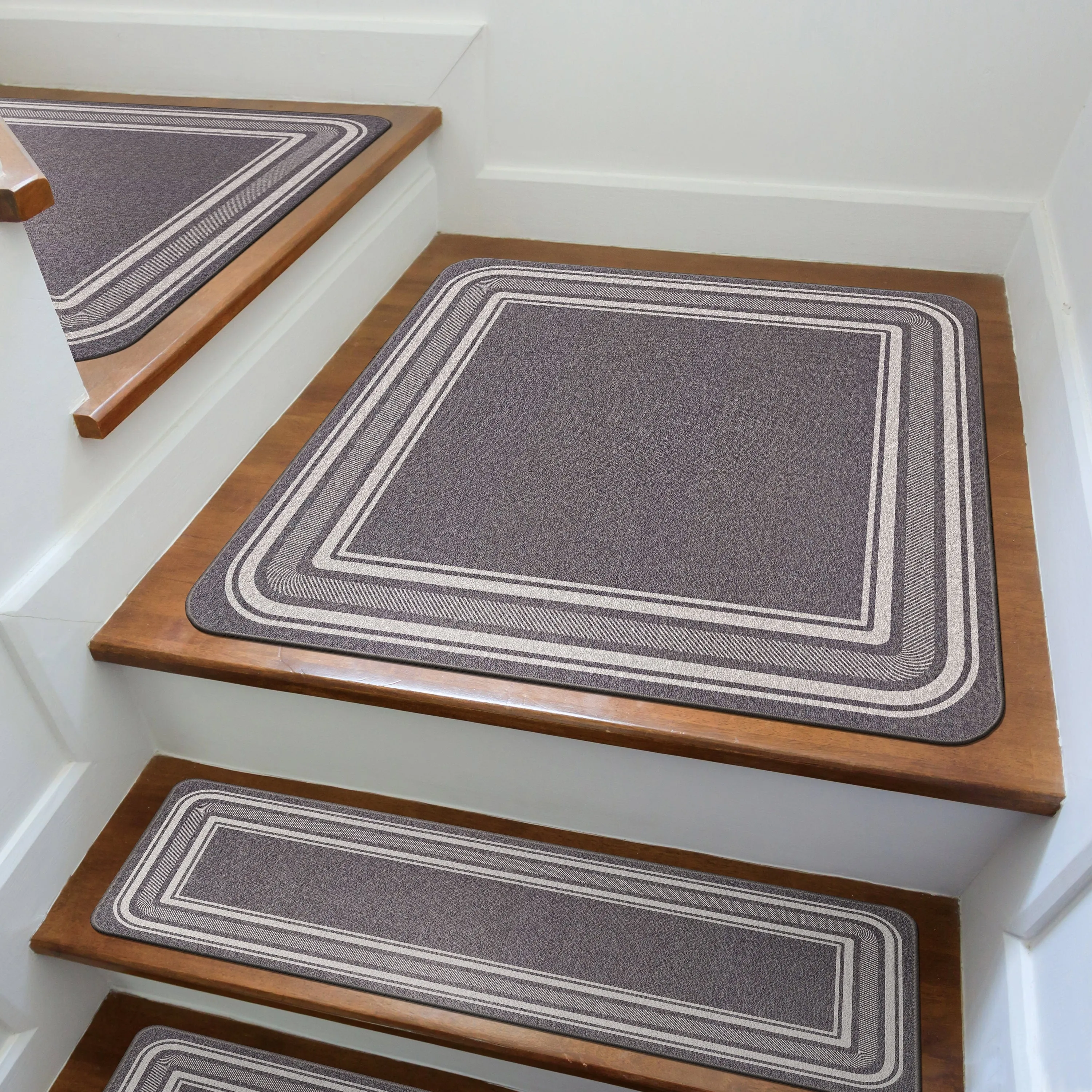 Beverly Rug Non Slip Bordered Stair Treads for Wooden Steps Indoor