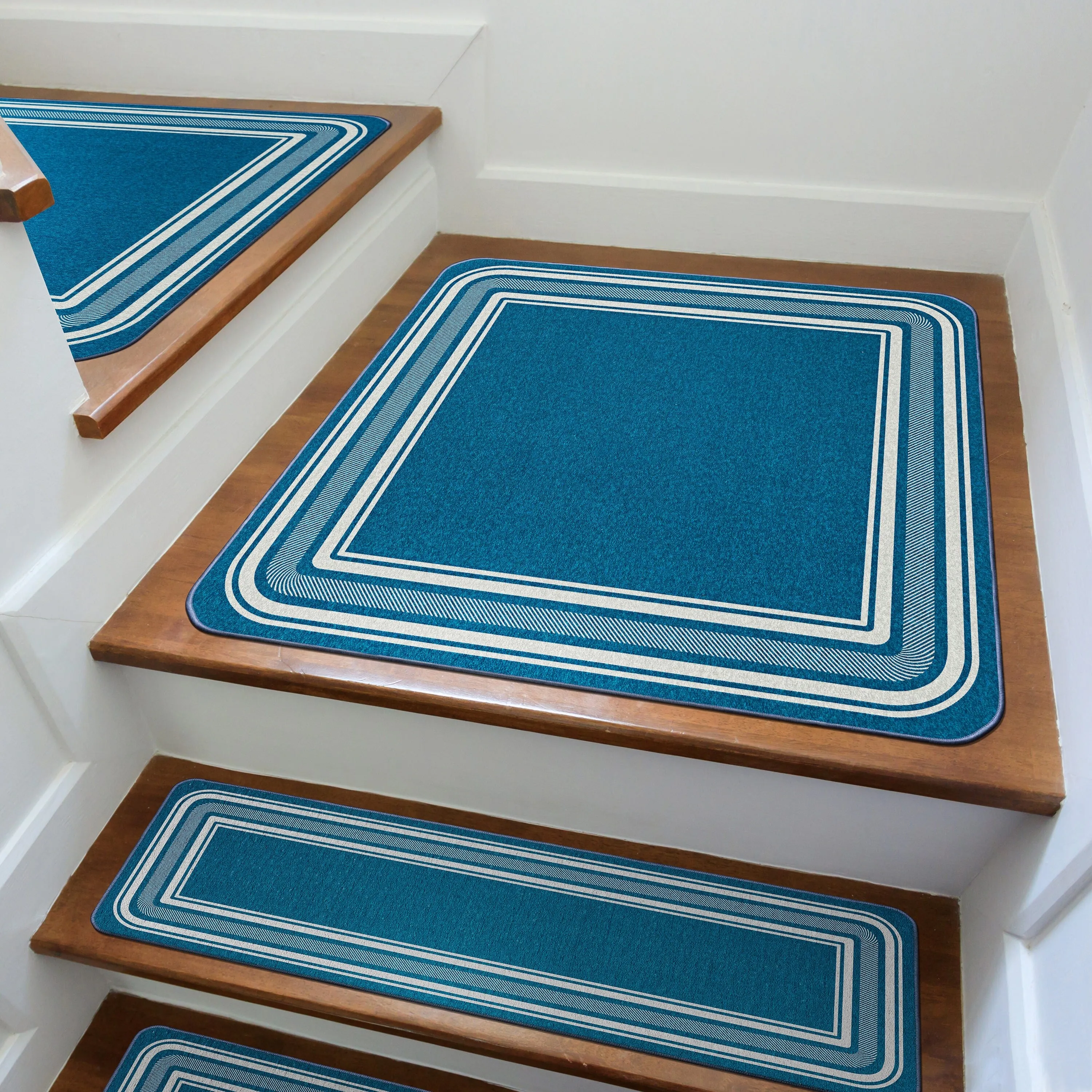 Beverly Rug Non Slip Bordered Stair Treads for Wooden Steps Indoor