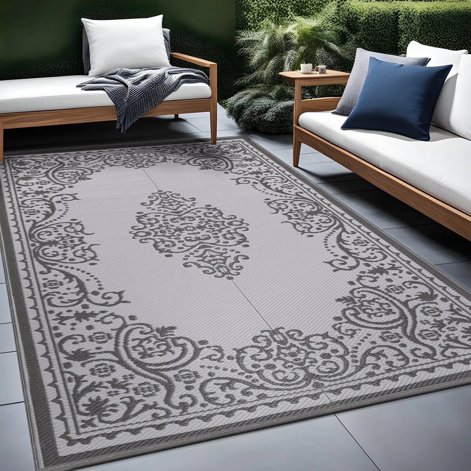 Beverly Rug Reversible Mats Plastic Outdoor Rug for Camping. Patio. Backyard. RV. Picnic. Deck