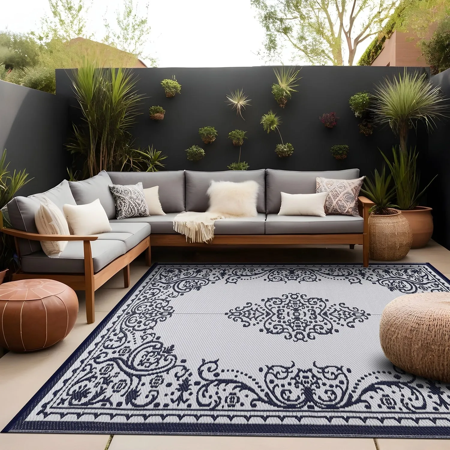 Beverly Rug Reversible Mats Plastic Outdoor Rug for Camping. Patio. Backyard. RV. Picnic. Deck