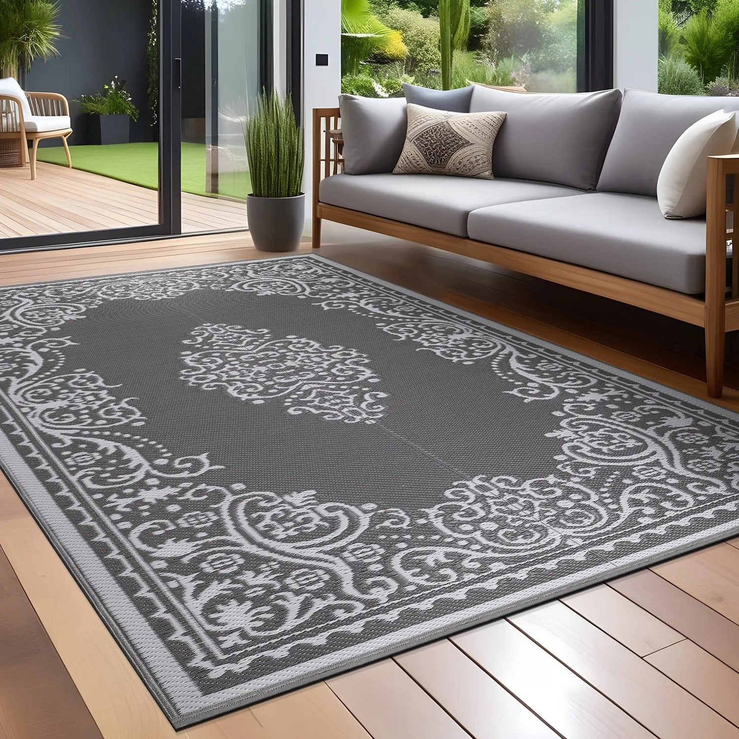Beverly Rug Reversible Mats Plastic Outdoor Rug for Camping. Patio. Backyard. RV. Picnic. Deck