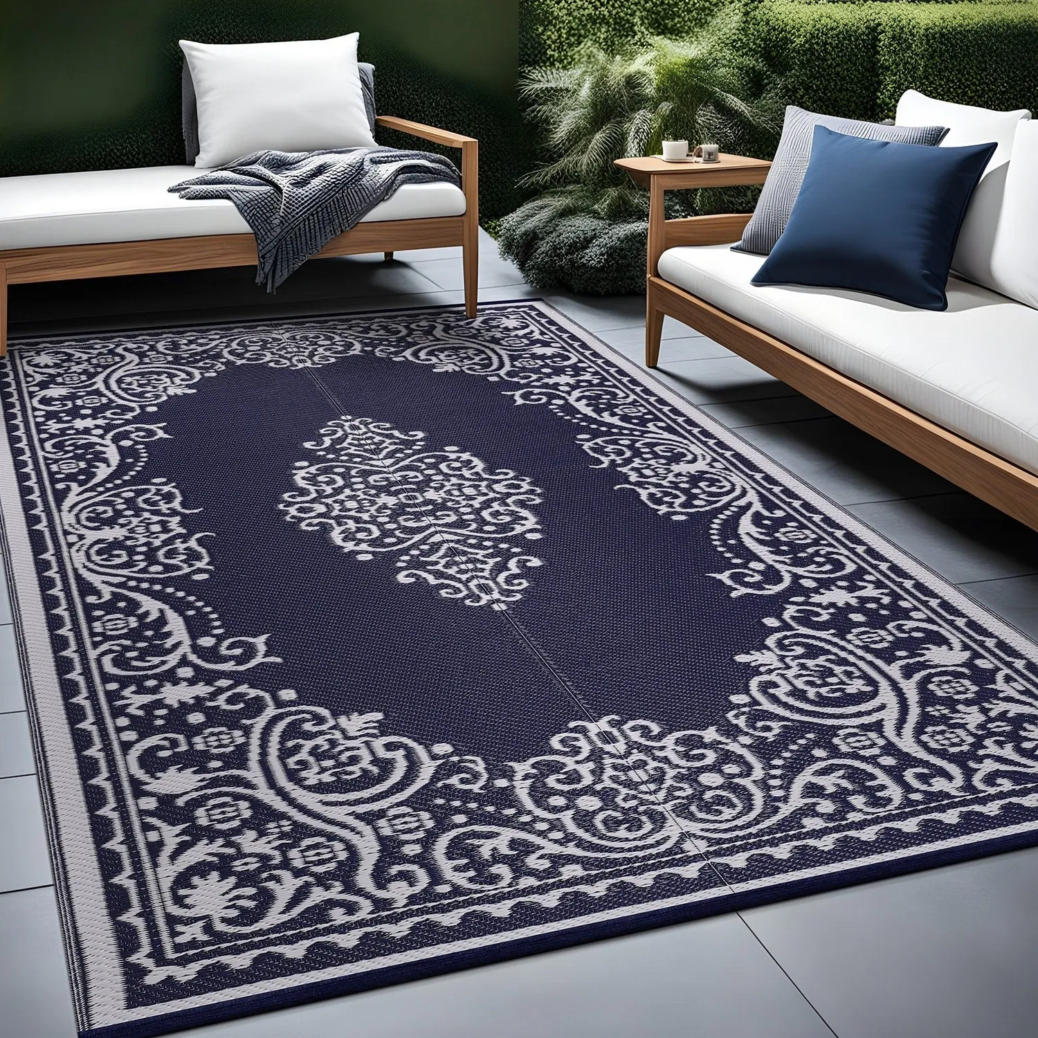 Beverly Rug Reversible Mats Plastic Outdoor Rug for Camping. Patio. Backyard. RV. Picnic. Deck