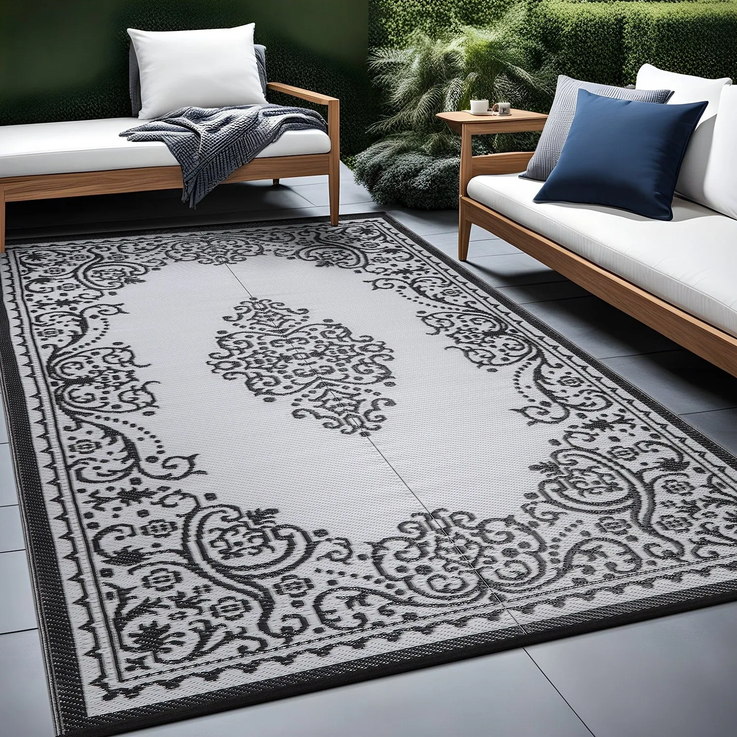 Beverly Rug Reversible Mats Plastic Outdoor Rug for Camping. Patio. Backyard. RV. Picnic. Deck