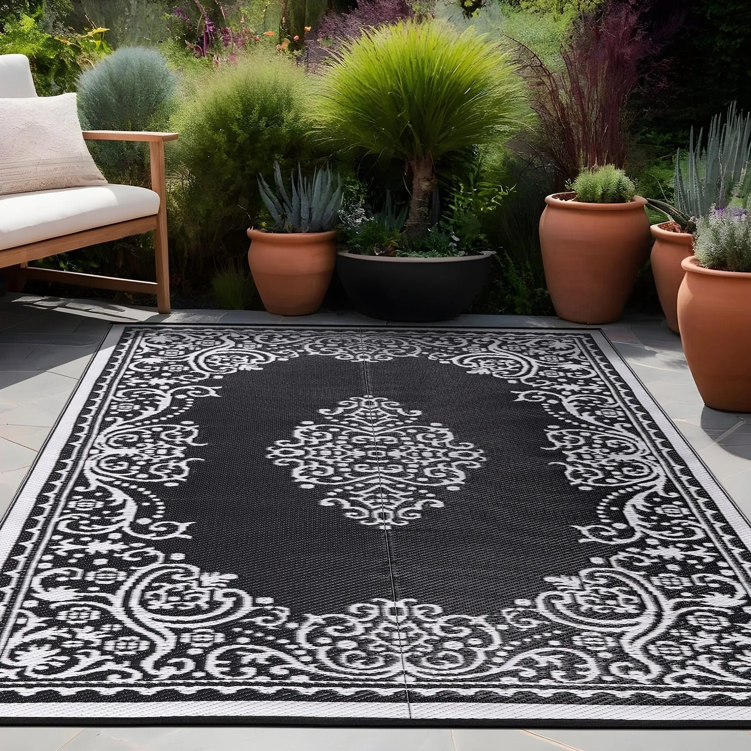 Beverly Rug Reversible Mats Plastic Outdoor Rug for Camping. Patio. Backyard. RV. Picnic. Deck