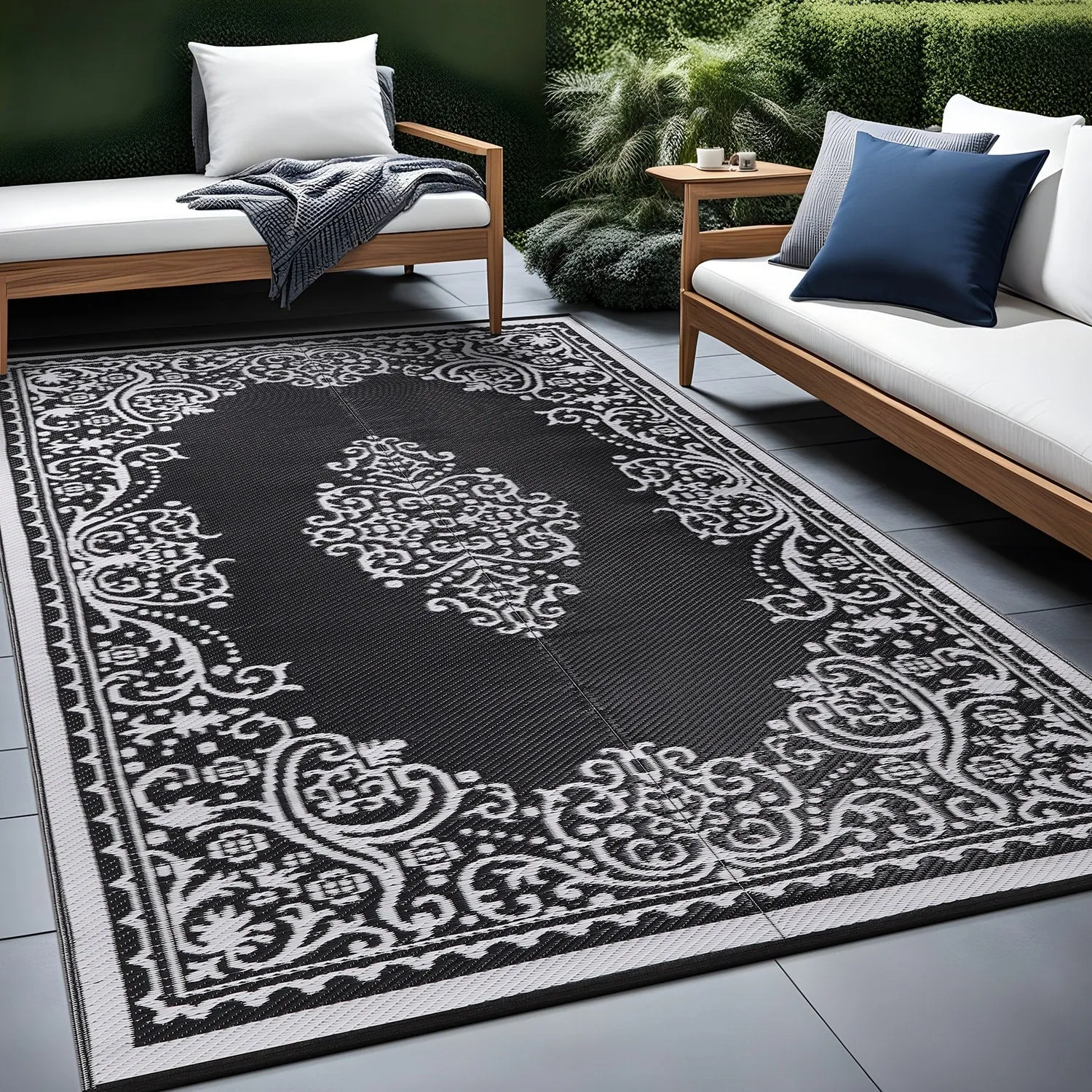 Beverly Rug Reversible Mats Plastic Outdoor Rug for Camping. Patio. Backyard. RV. Picnic. Deck