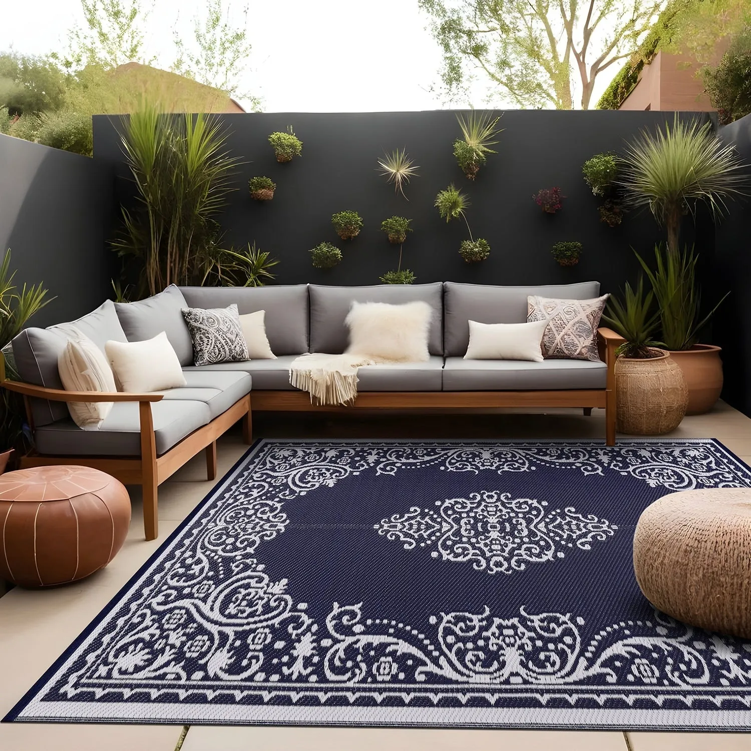 Beverly Rug Reversible Mats Plastic Outdoor Rug for Camping. Patio. Backyard. RV. Picnic. Deck