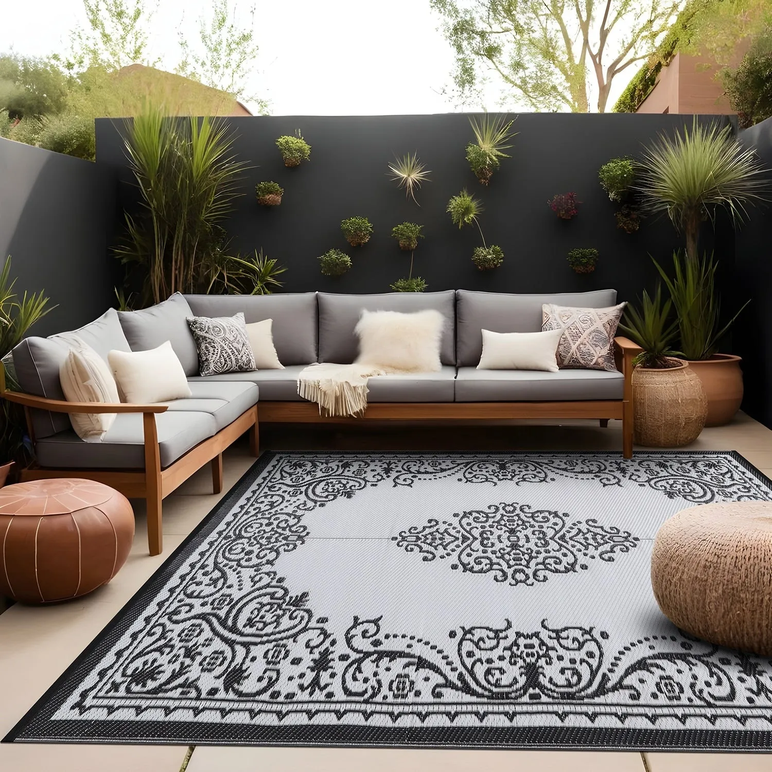 Beverly Rug Reversible Mats Plastic Outdoor Rug for Camping. Patio. Backyard. RV. Picnic. Deck