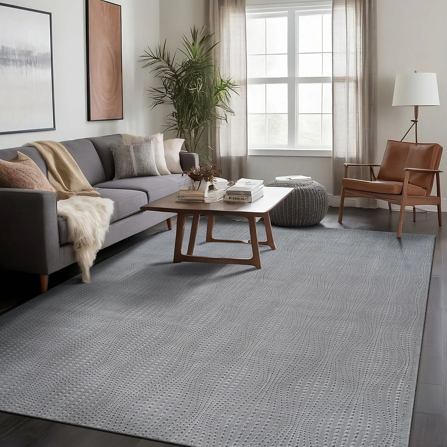 Beverly Rug Serenity Solid Modern Non Slip Soft Indoor Area Rug