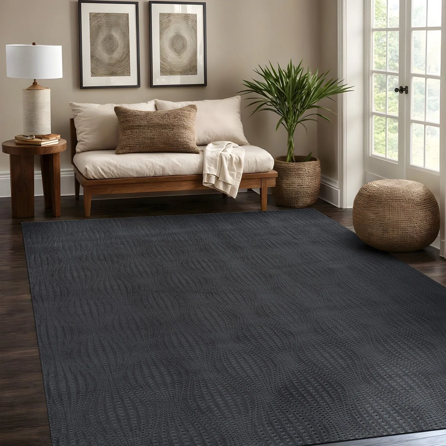 Beverly Rug Serenity Solid Modern Non Slip Soft Indoor Area Rug