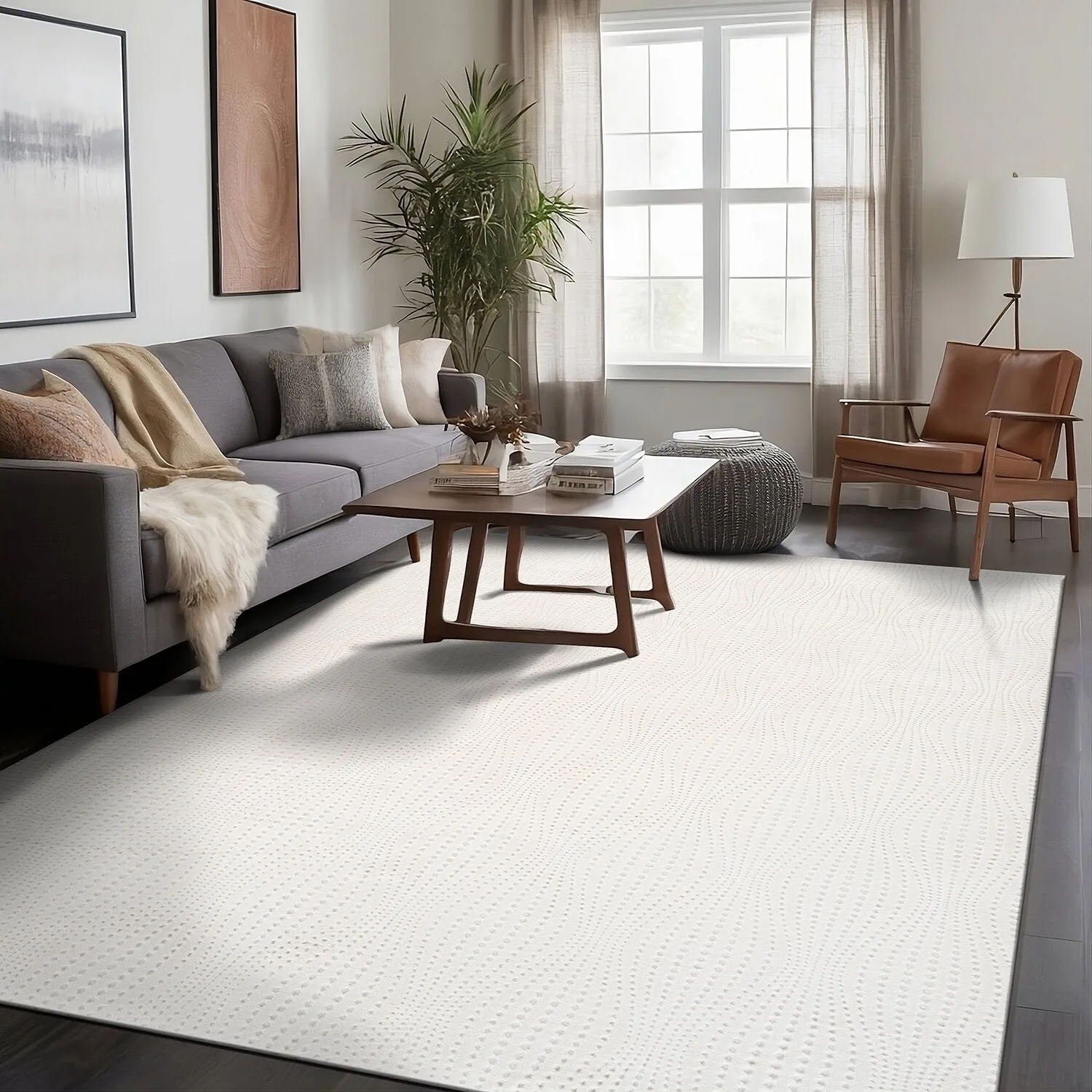 Beverly Rug Serenity Solid Modern Non Slip Soft Indoor Area Rug