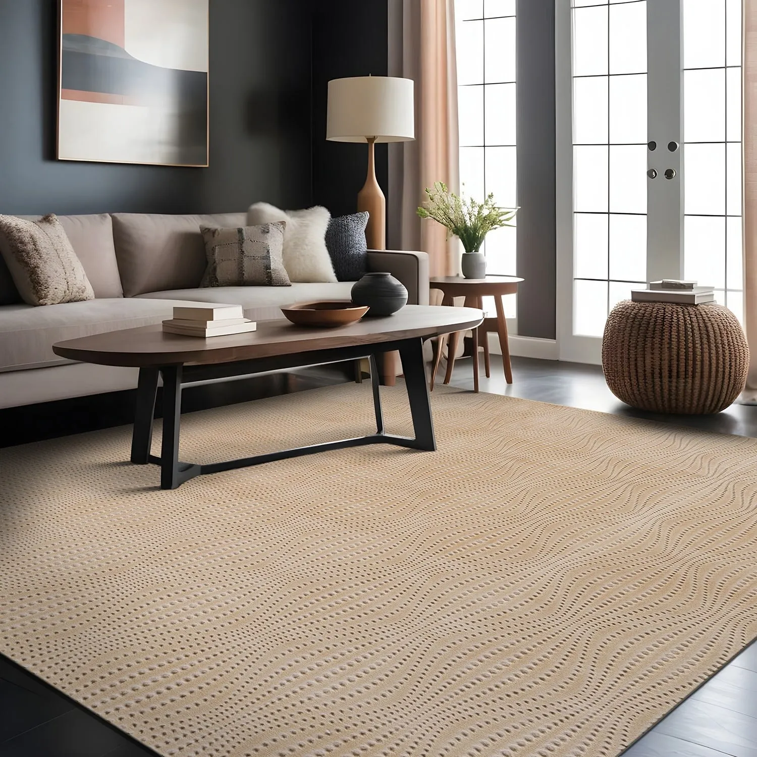 Beverly Rug Serenity Solid Modern Non Slip Soft Indoor Area Rug