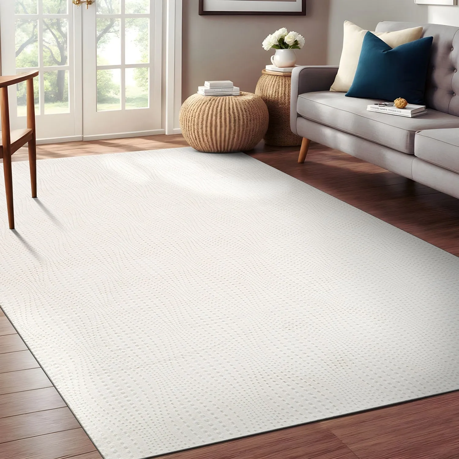 Beverly Rug Serenity Solid Modern Non Slip Soft Indoor Area Rug