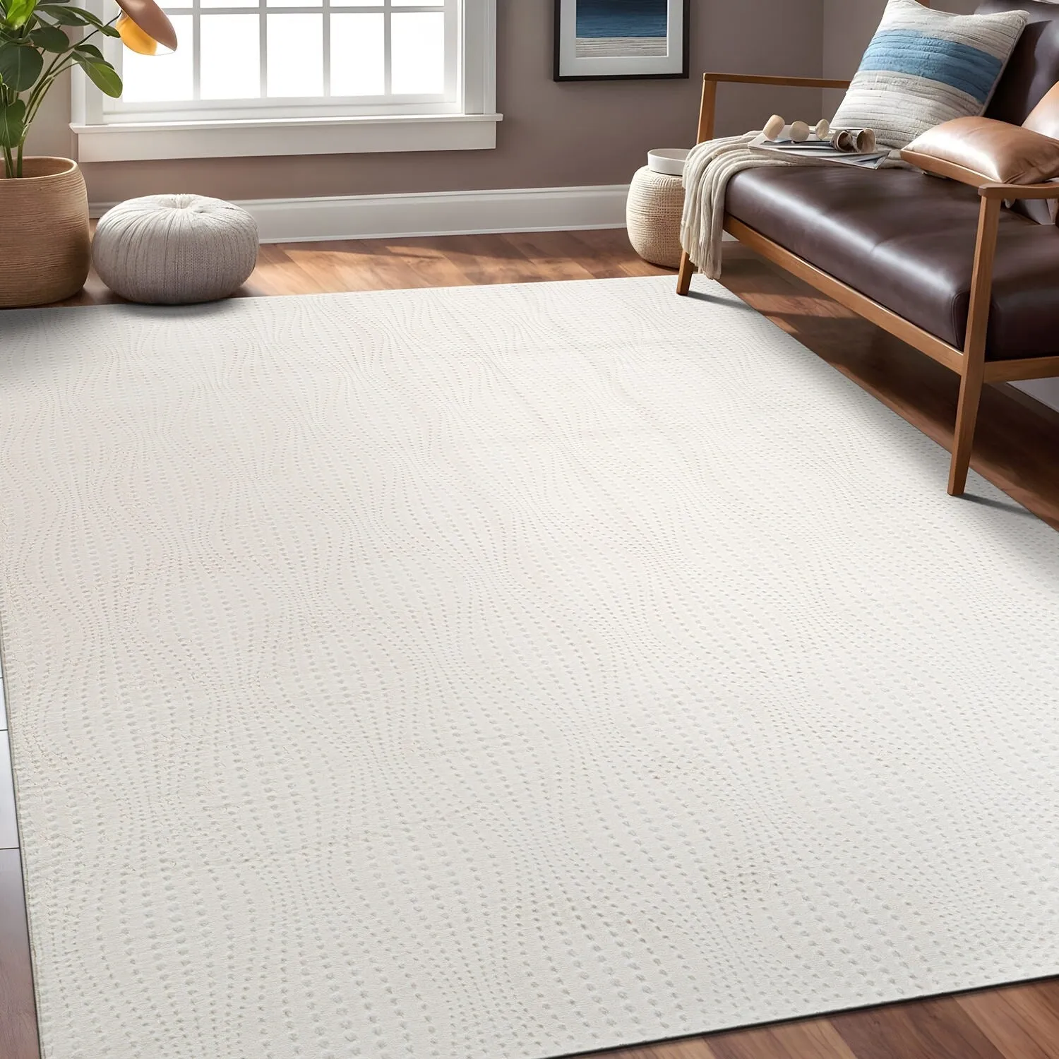 Beverly Rug Serenity Solid Modern Non Slip Soft Indoor Area Rug