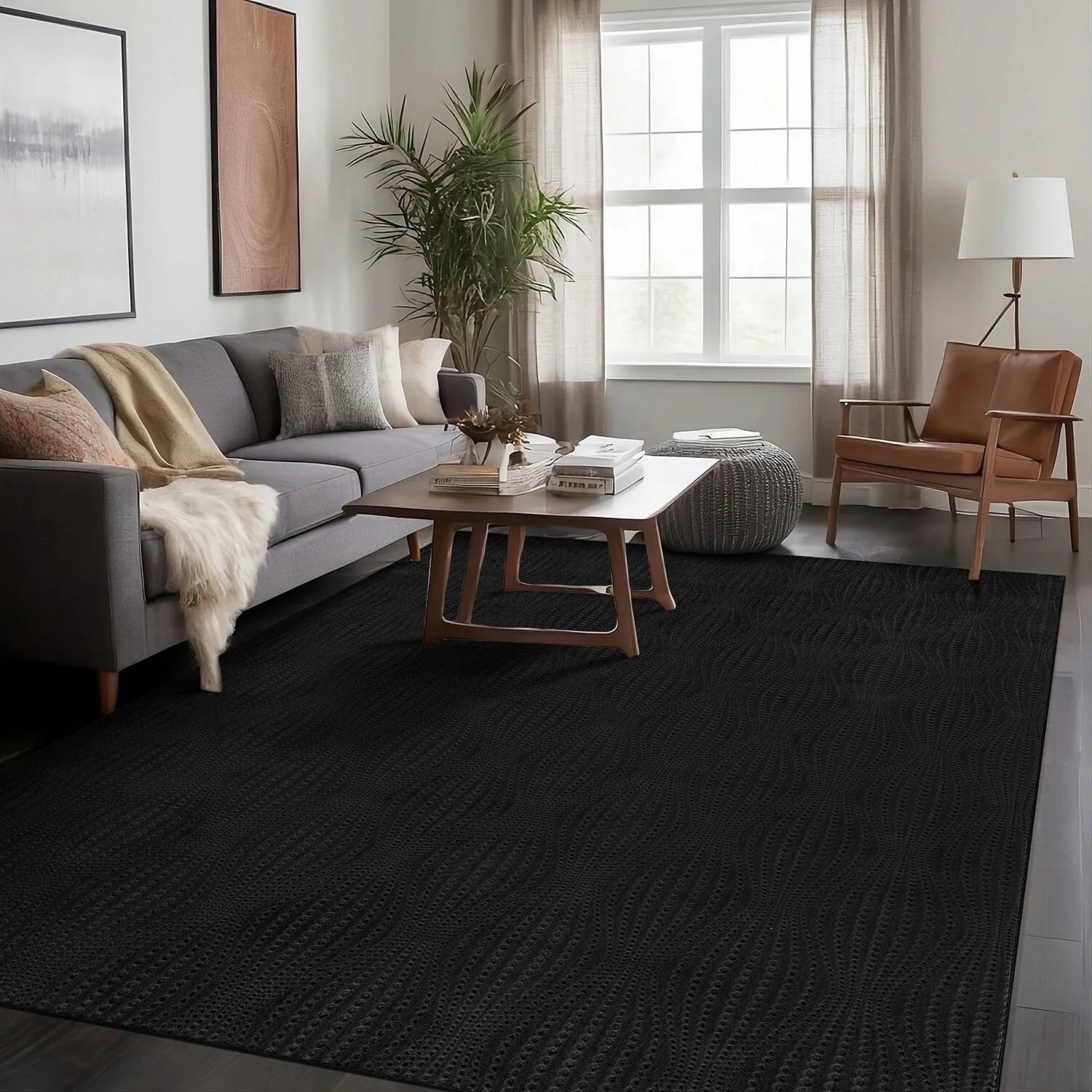 Beverly Rug Serenity Solid Modern Non Slip Soft Indoor Area Rug