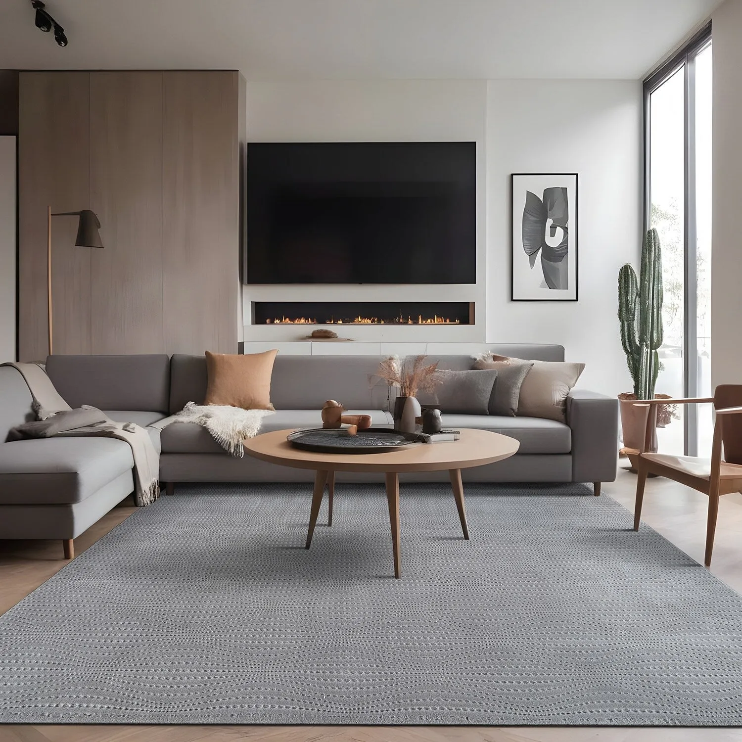 Beverly Rug Serenity Solid Modern Non Slip Soft Indoor Area Rug