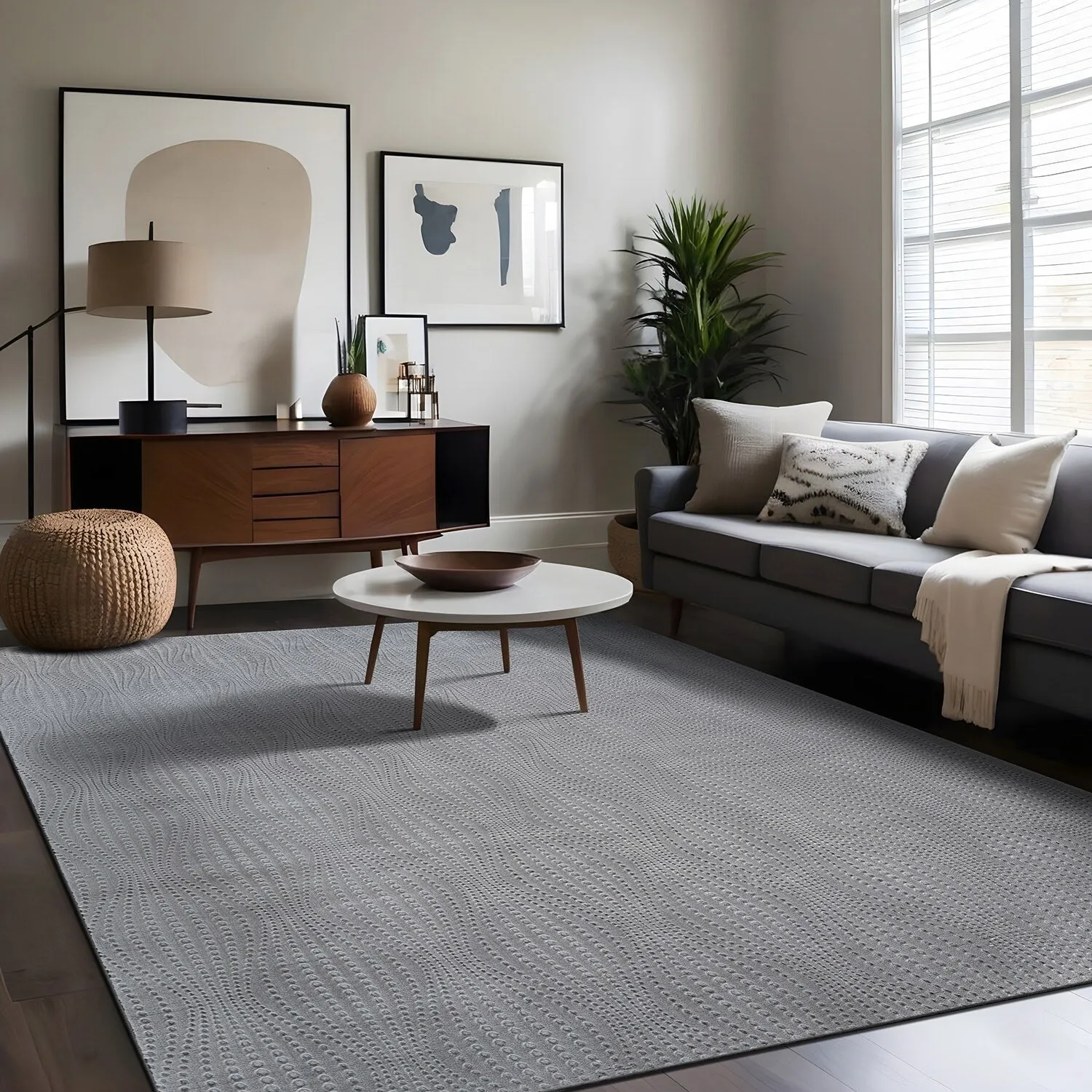 Beverly Rug Serenity Solid Modern Non Slip Soft Indoor Area Rug