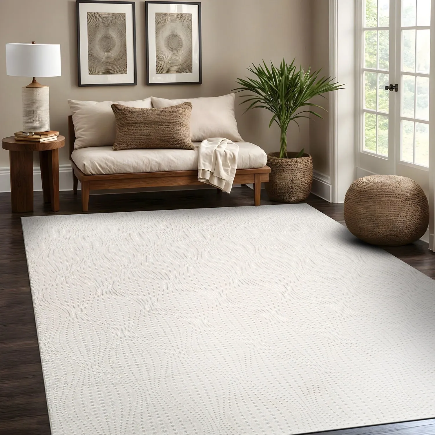 Beverly Rug Serenity Solid Modern Non Slip Soft Indoor Area Rug