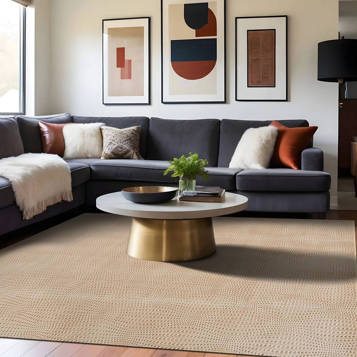 Beverly Rug Serenity Solid Modern Non Slip Soft Indoor Area Rug