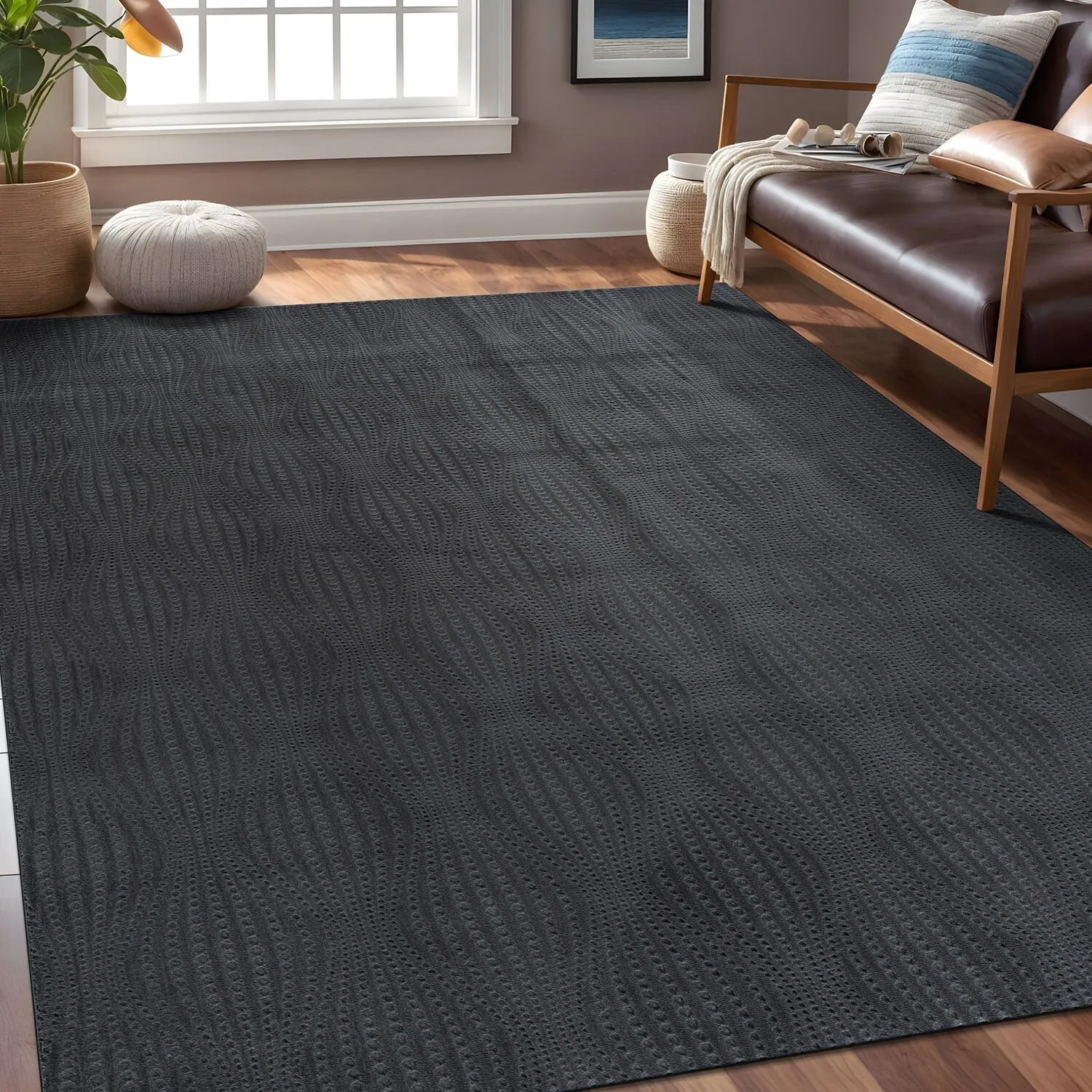 Beverly Rug Serenity Solid Modern Non Slip Soft Indoor Area Rug
