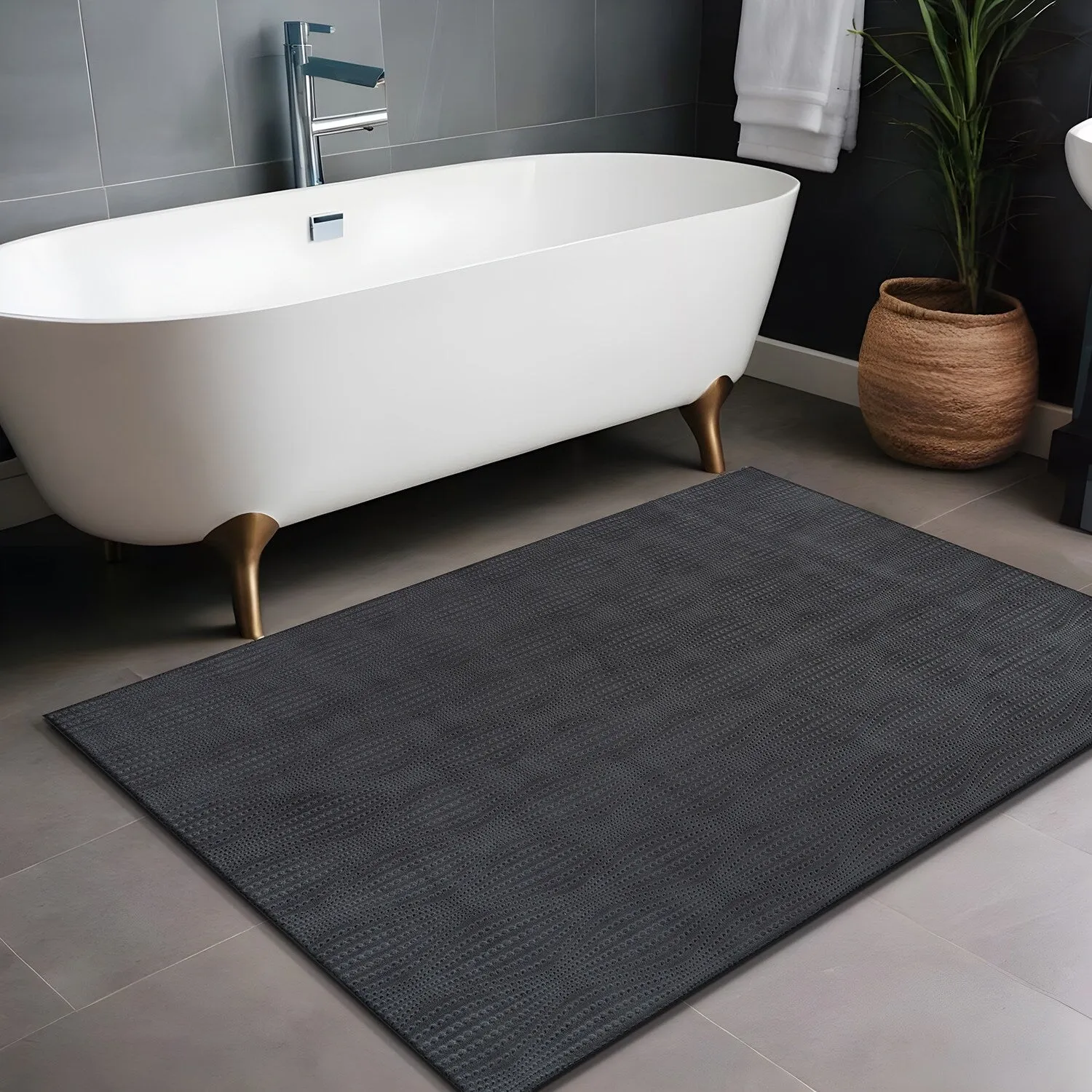 Beverly Rug Serenity Solid Modern Non Slip Soft Indoor Area Rug