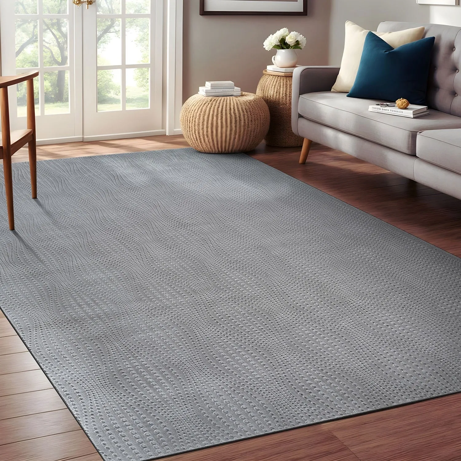 Beverly Rug Serenity Solid Modern Non Slip Soft Indoor Area Rug