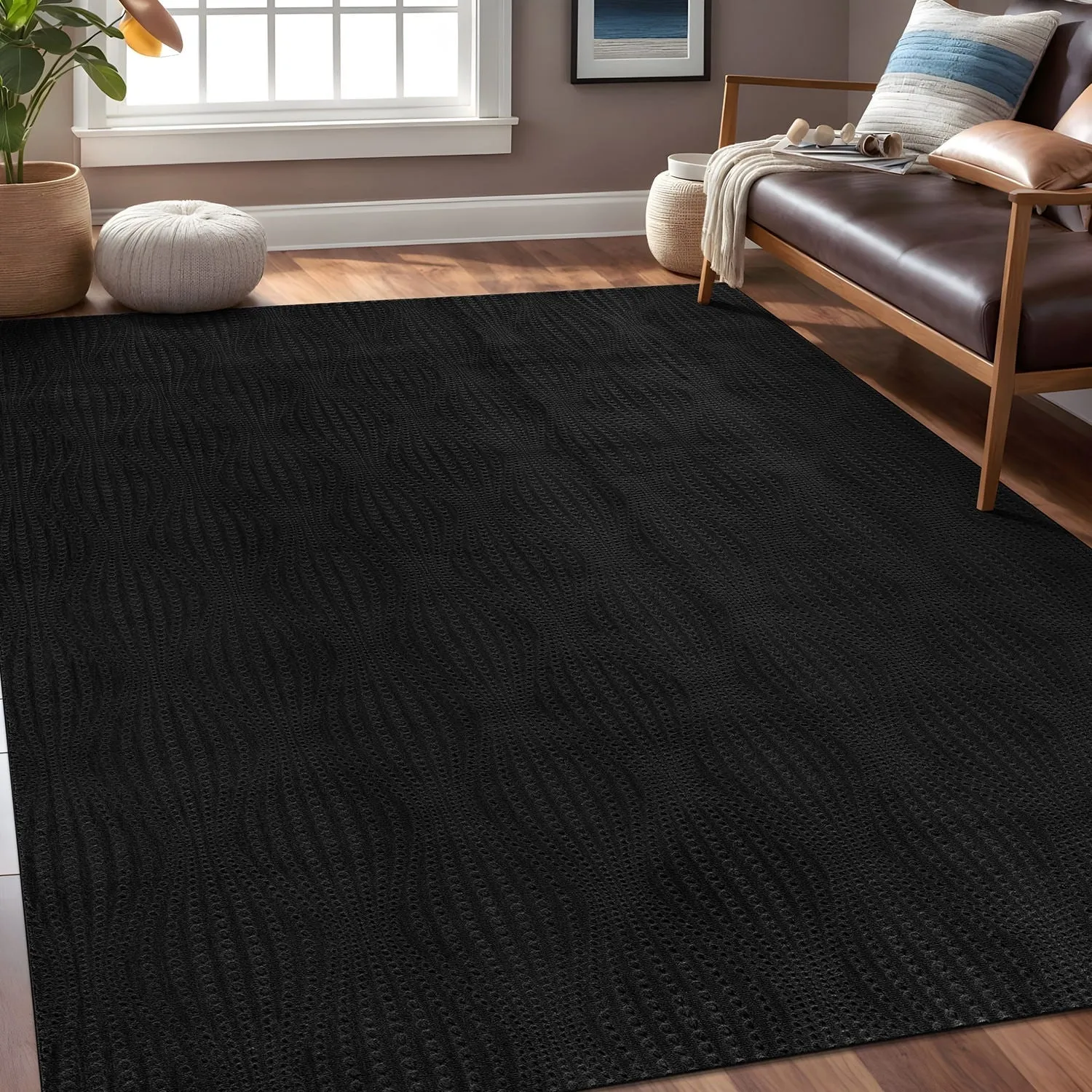 Beverly Rug Serenity Solid Modern Non Slip Soft Indoor Area Rug