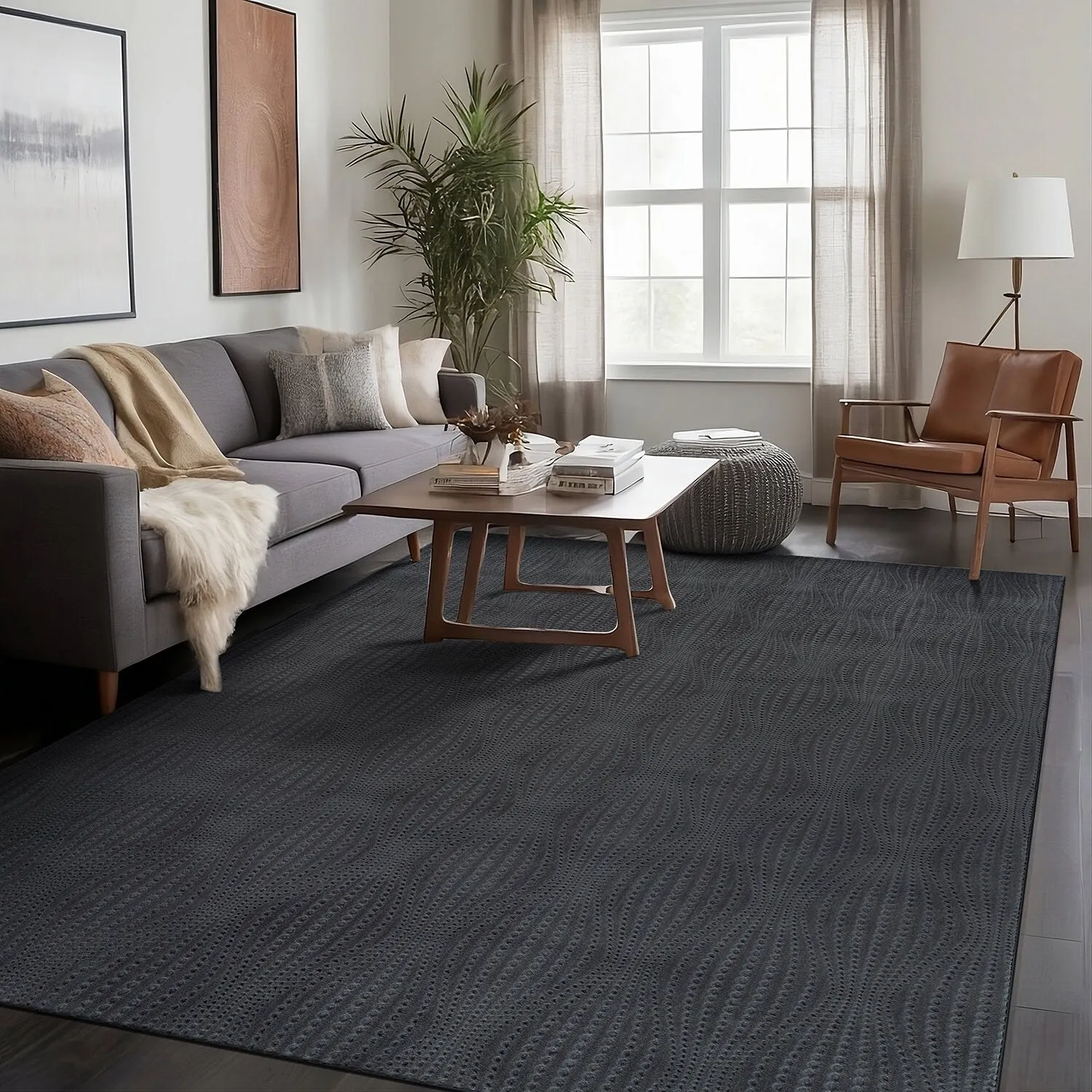 Beverly Rug Serenity Solid Modern Non Slip Soft Indoor Area Rug