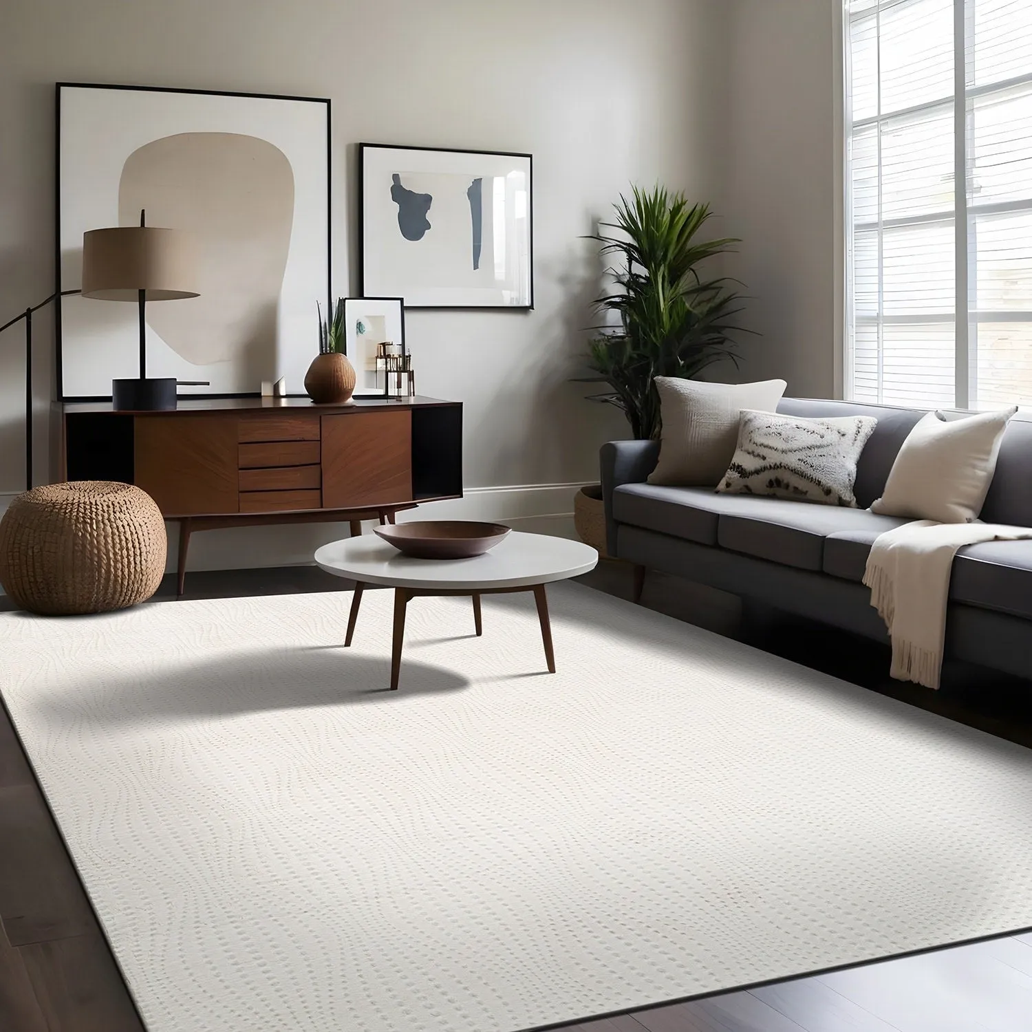 Beverly Rug Serenity Solid Modern Non Slip Soft Indoor Area Rug