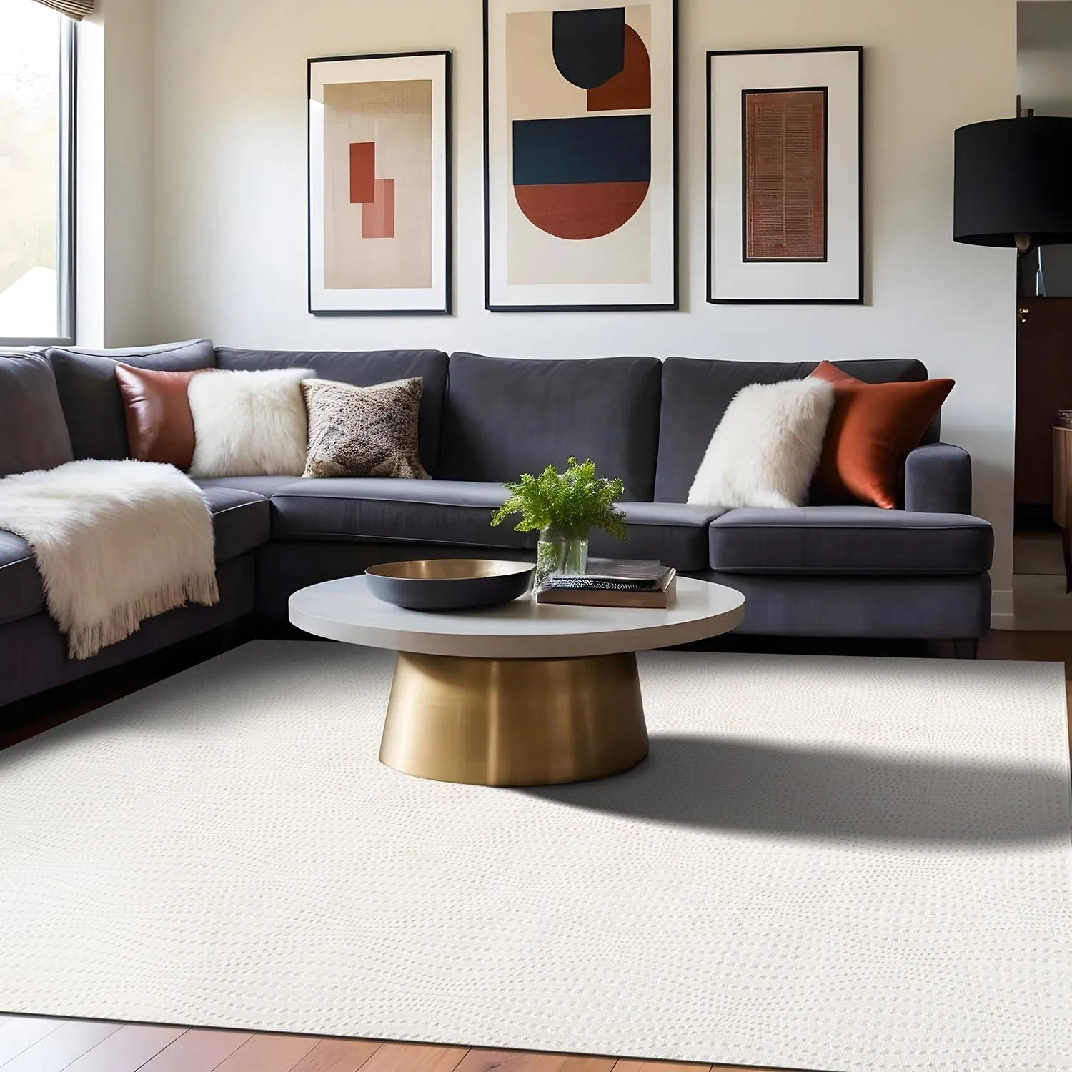 Beverly Rug Serenity Solid Modern Non Slip Soft Indoor Area Rug