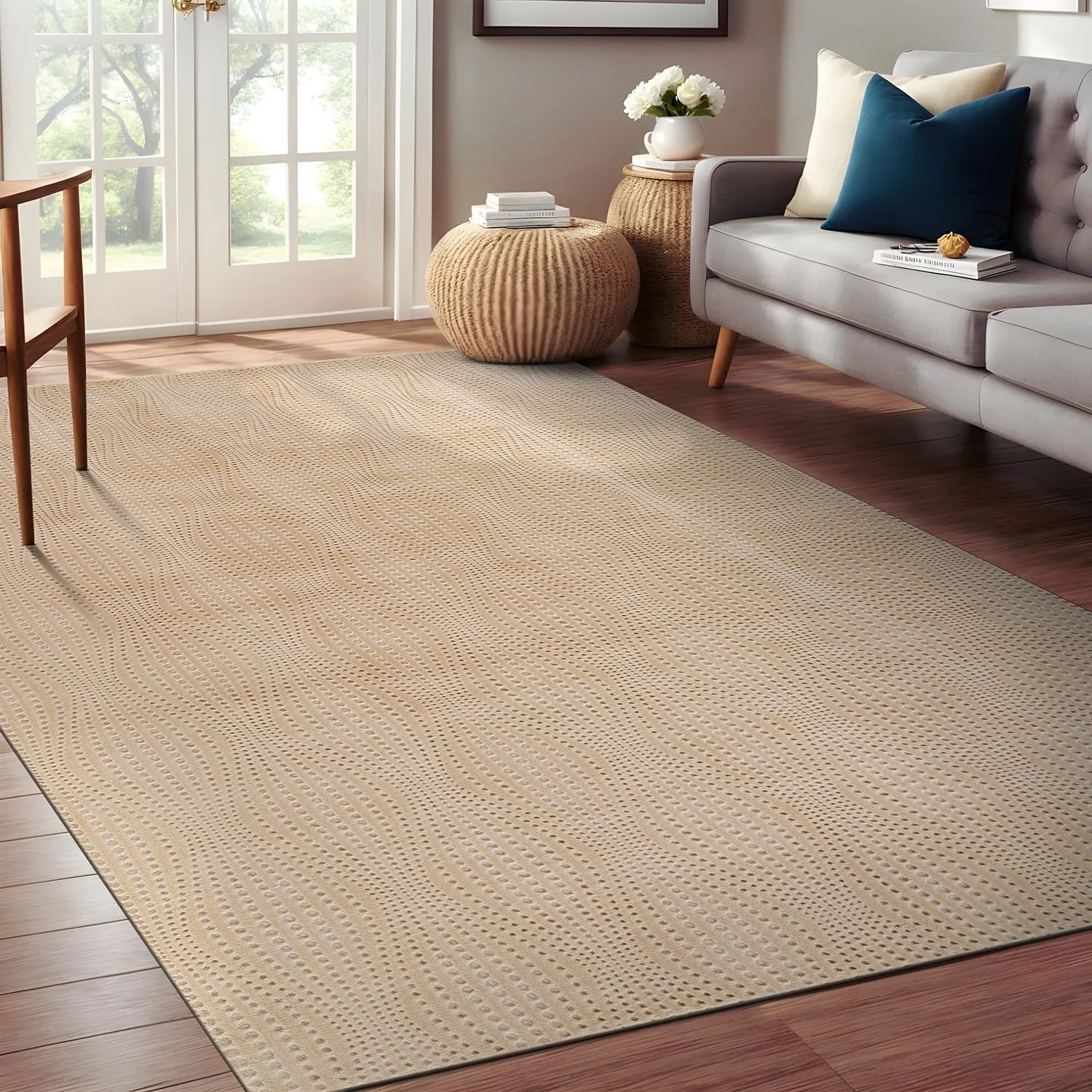 Beverly Rug Serenity Solid Modern Non Slip Soft Indoor Area Rug