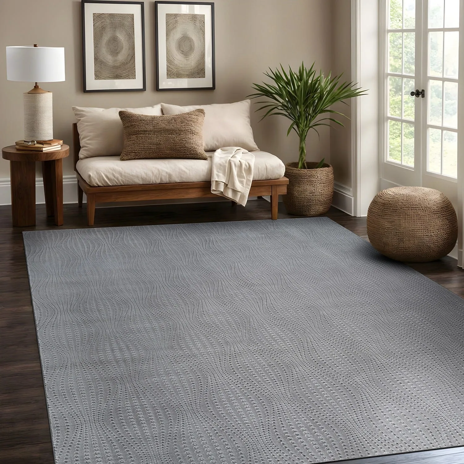 Beverly Rug Serenity Solid Modern Non Slip Soft Indoor Area Rug
