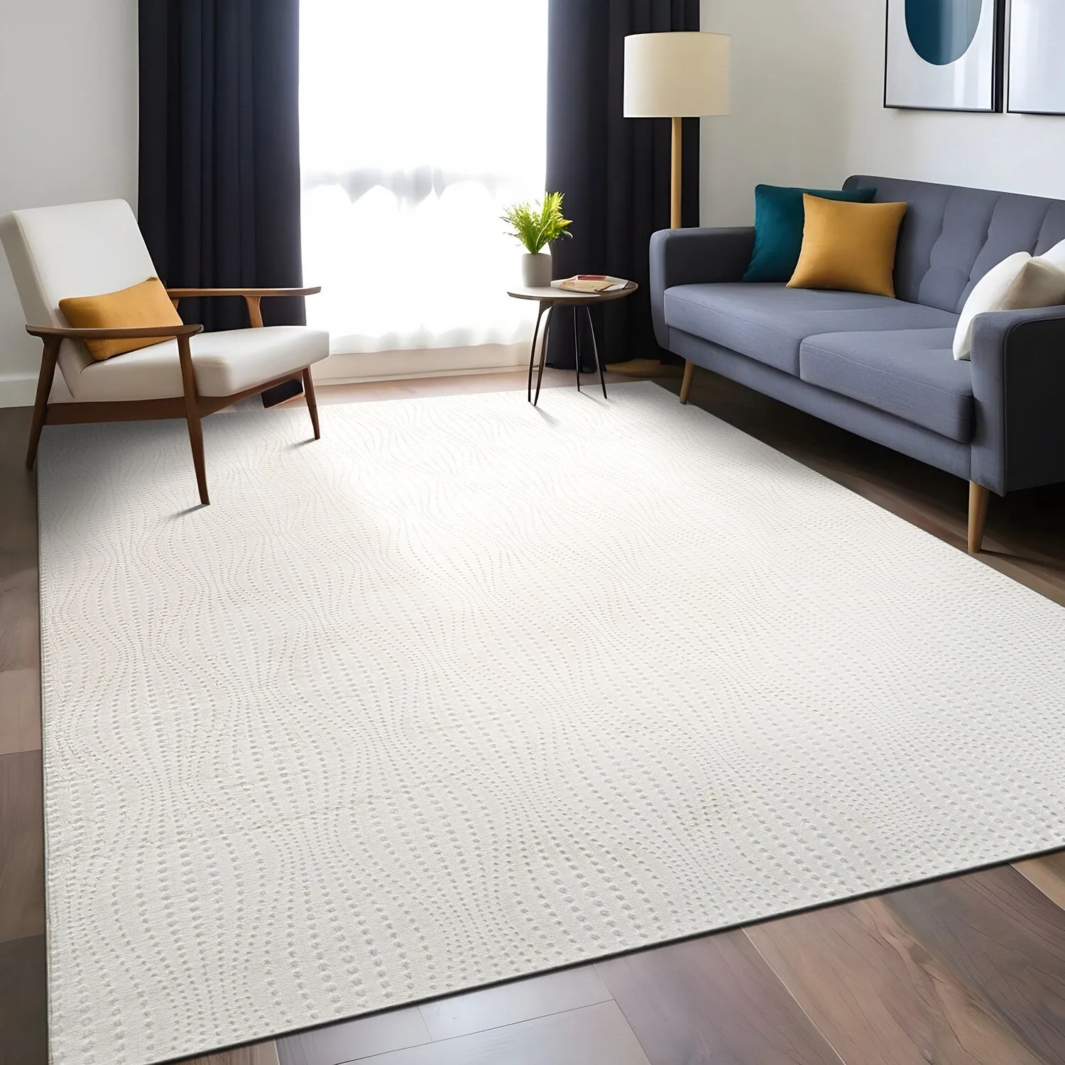 Beverly Rug Serenity Solid Modern Non Slip Soft Indoor Area Rug