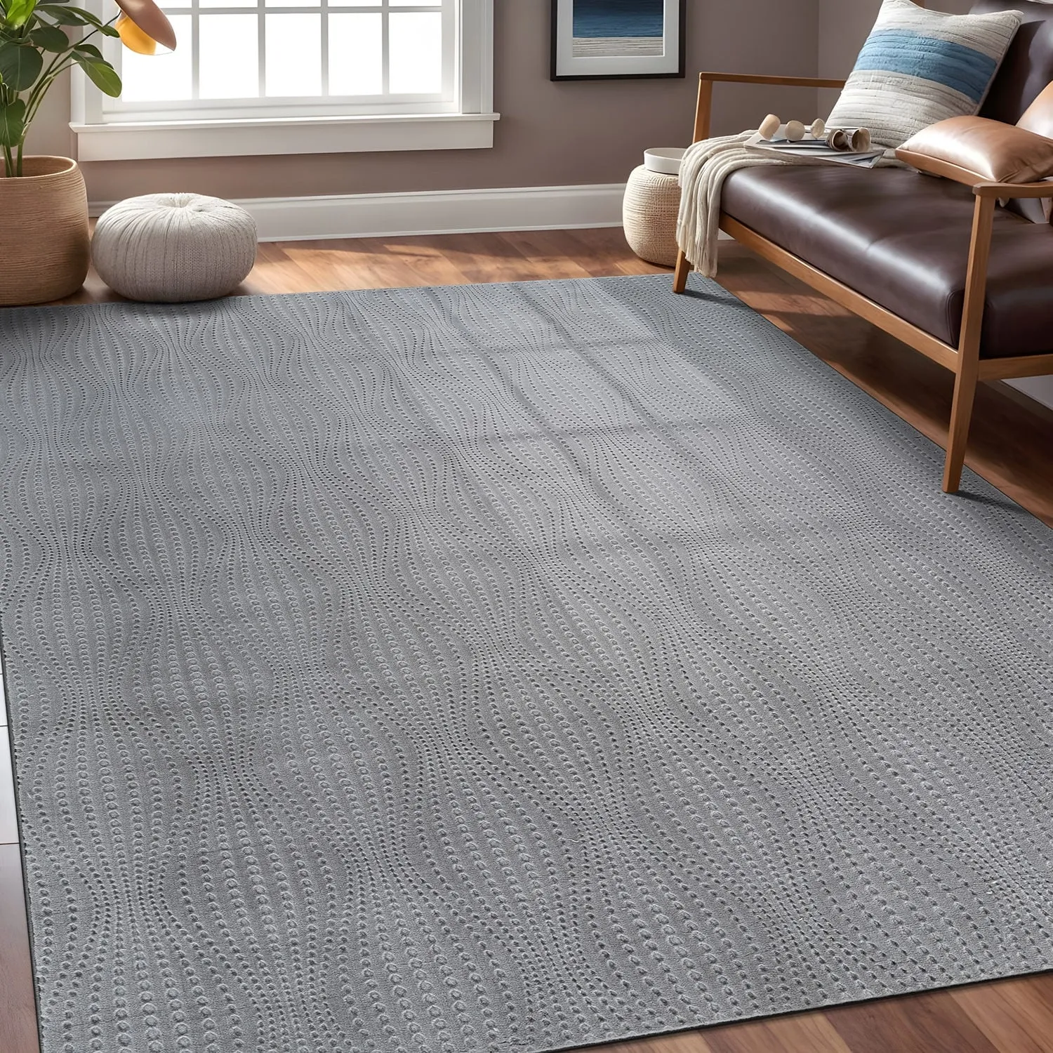 Beverly Rug Serenity Solid Modern Non Slip Soft Indoor Area Rug