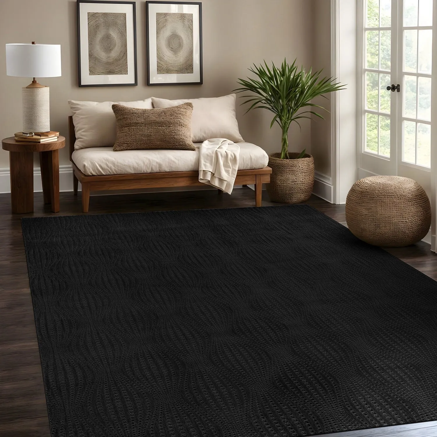 Beverly Rug Serenity Solid Modern Non Slip Soft Indoor Area Rug