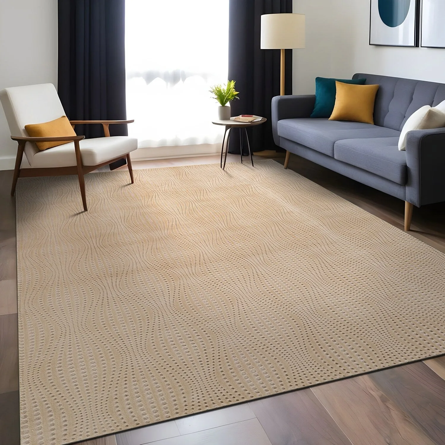 Beverly Rug Serenity Solid Modern Non Slip Soft Indoor Area Rug