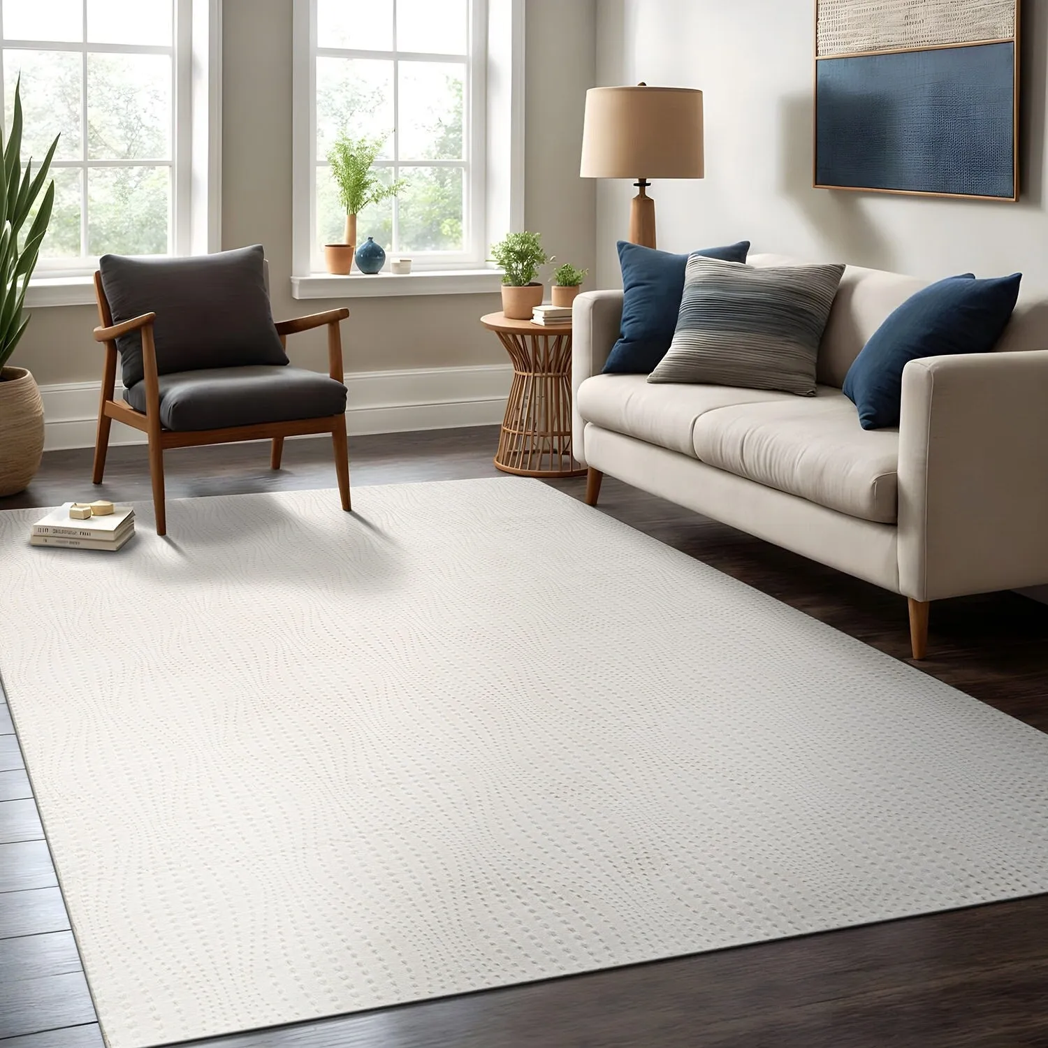 Beverly Rug Serenity Solid Modern Non Slip Soft Indoor Area Rug
