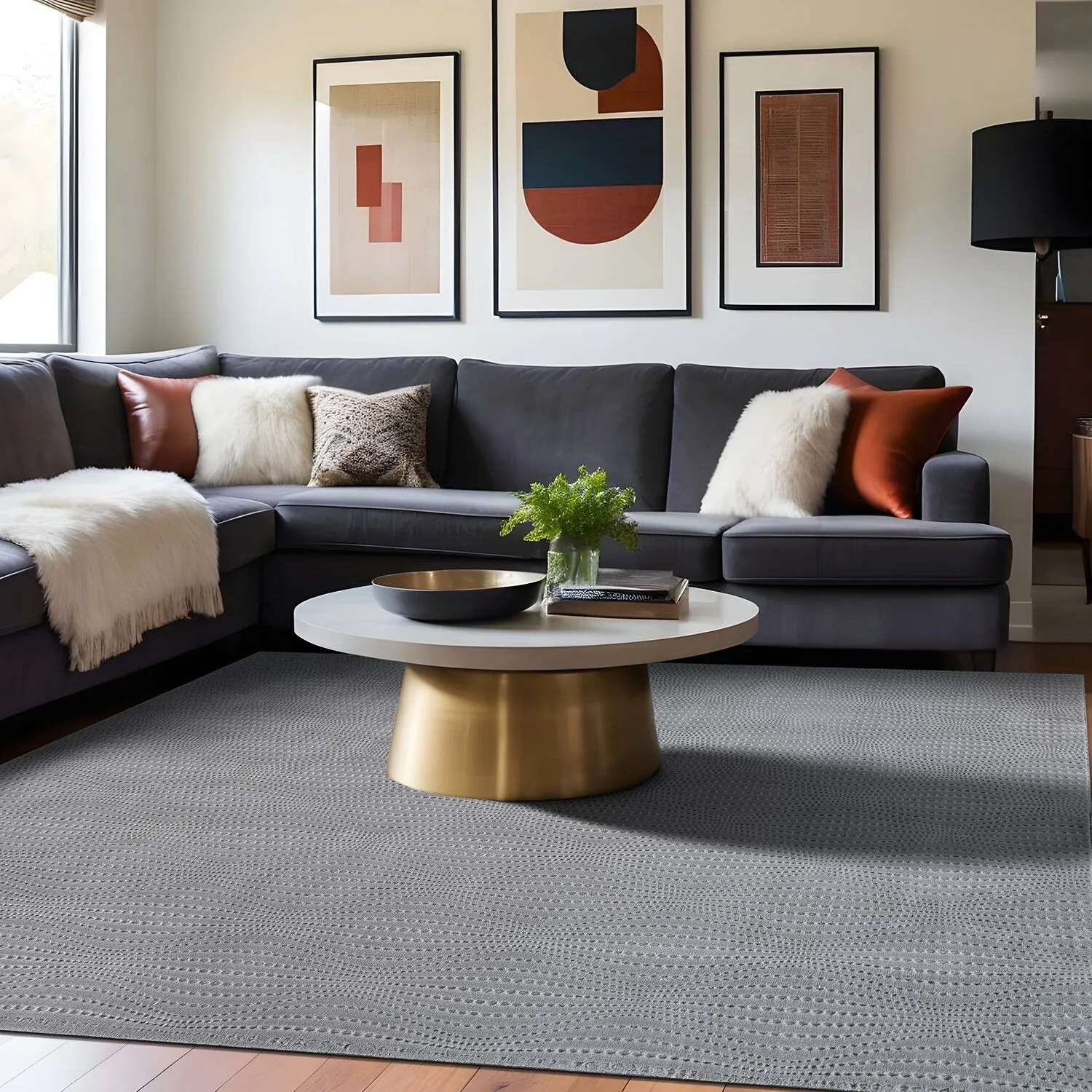 Beverly Rug Serenity Solid Modern Non Slip Soft Indoor Area Rug