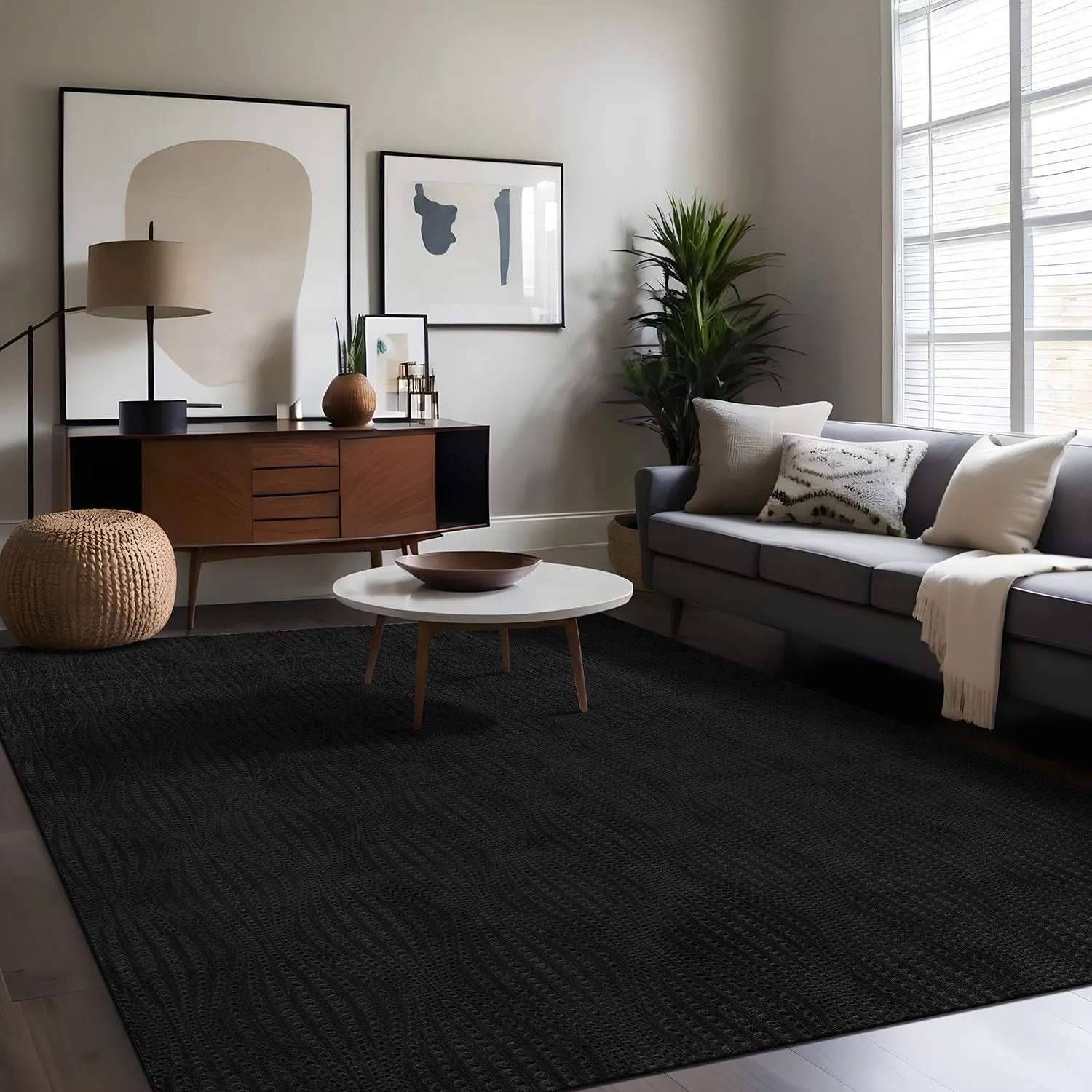 Beverly Rug Serenity Solid Modern Non Slip Soft Indoor Area Rug