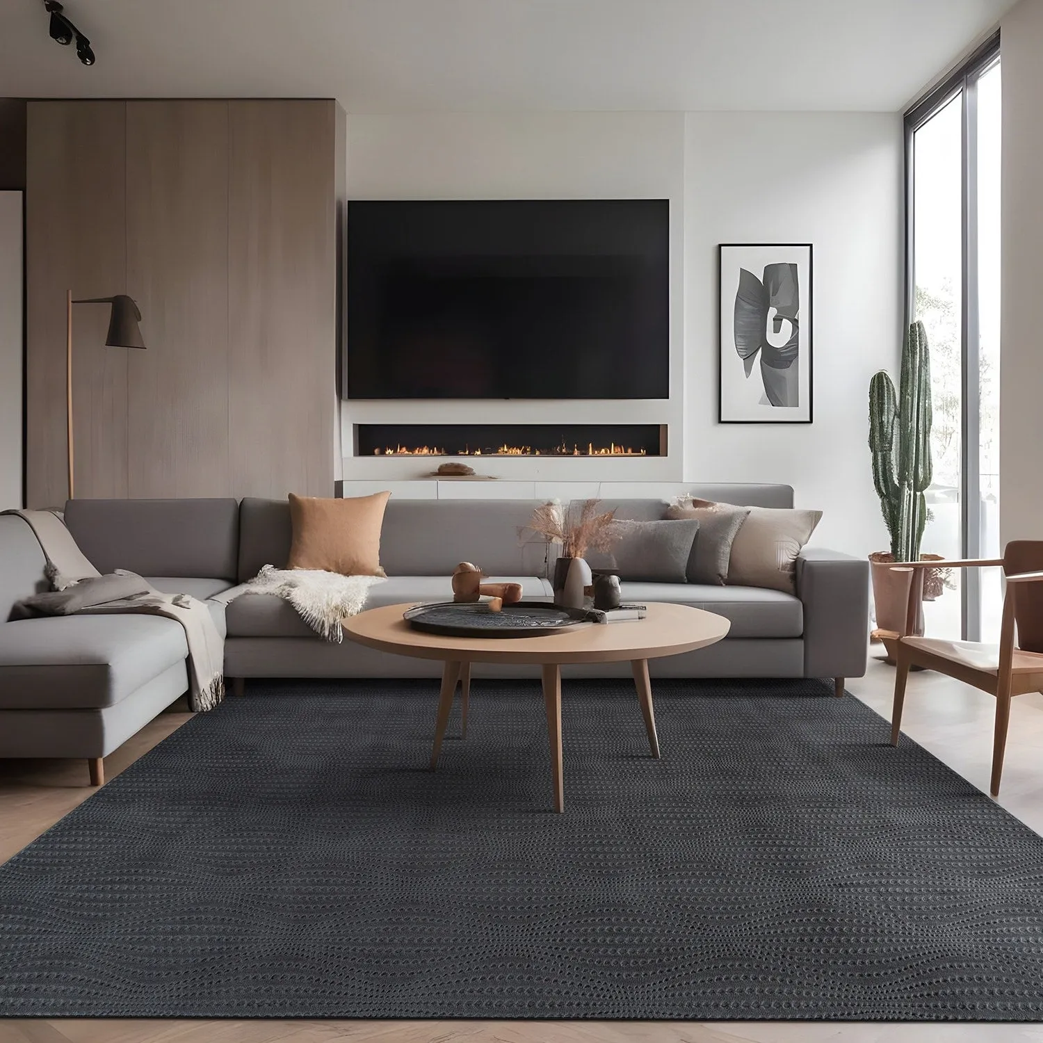 Beverly Rug Serenity Solid Modern Non Slip Soft Indoor Area Rug