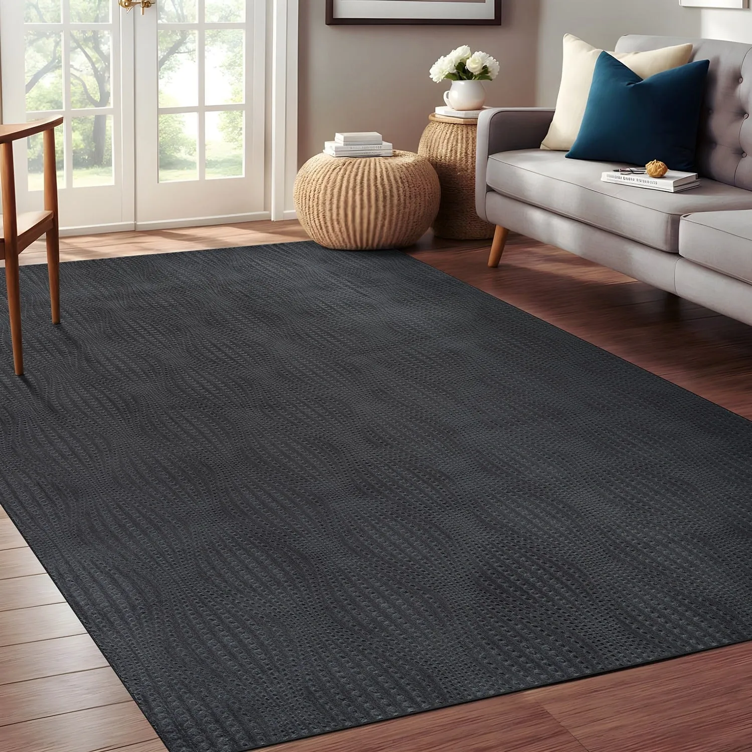 Beverly Rug Serenity Solid Modern Non Slip Soft Indoor Area Rug