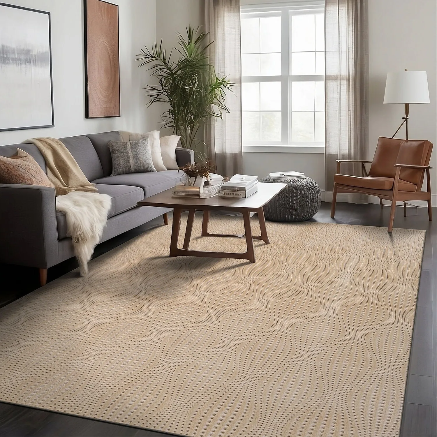Beverly Rug Serenity Solid Modern Non Slip Soft Indoor Area Rug