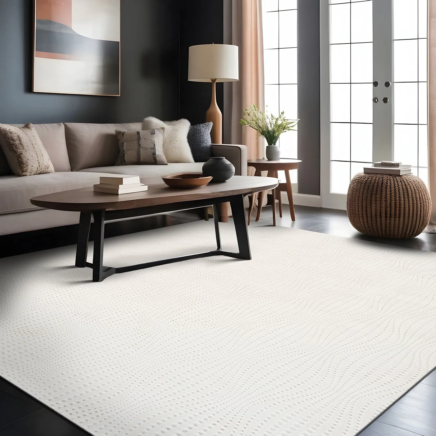 Beverly Rug Serenity Solid Modern Non Slip Soft Indoor Area Rug
