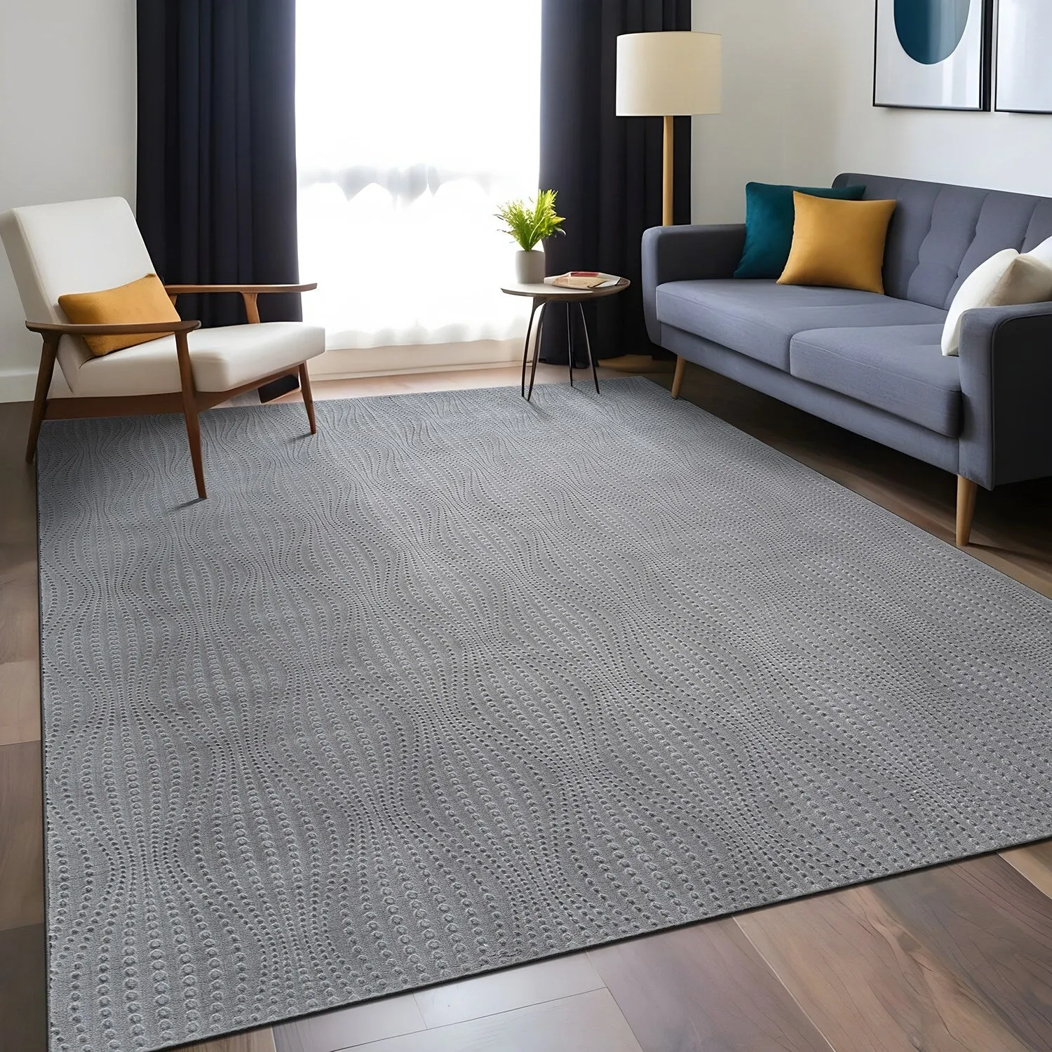 Beverly Rug Serenity Solid Modern Non Slip Soft Indoor Area Rug