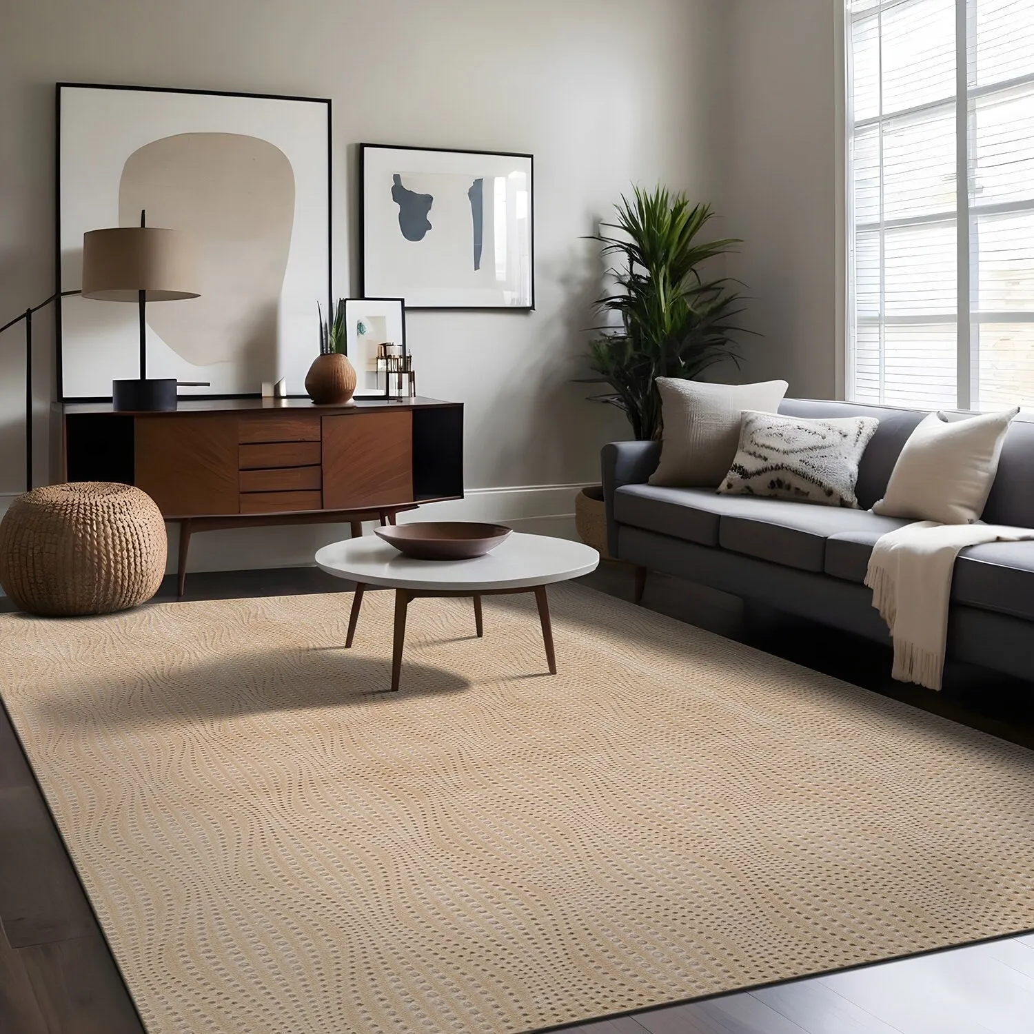 Beverly Rug Serenity Solid Modern Non Slip Soft Indoor Area Rug