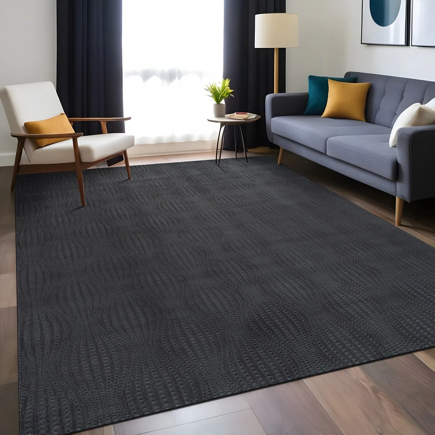 Beverly Rug Serenity Solid Modern Non Slip Soft Indoor Area Rug