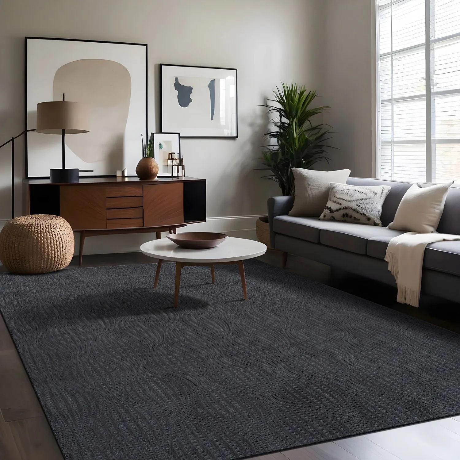 Beverly Rug Serenity Solid Modern Non Slip Soft Indoor Area Rug