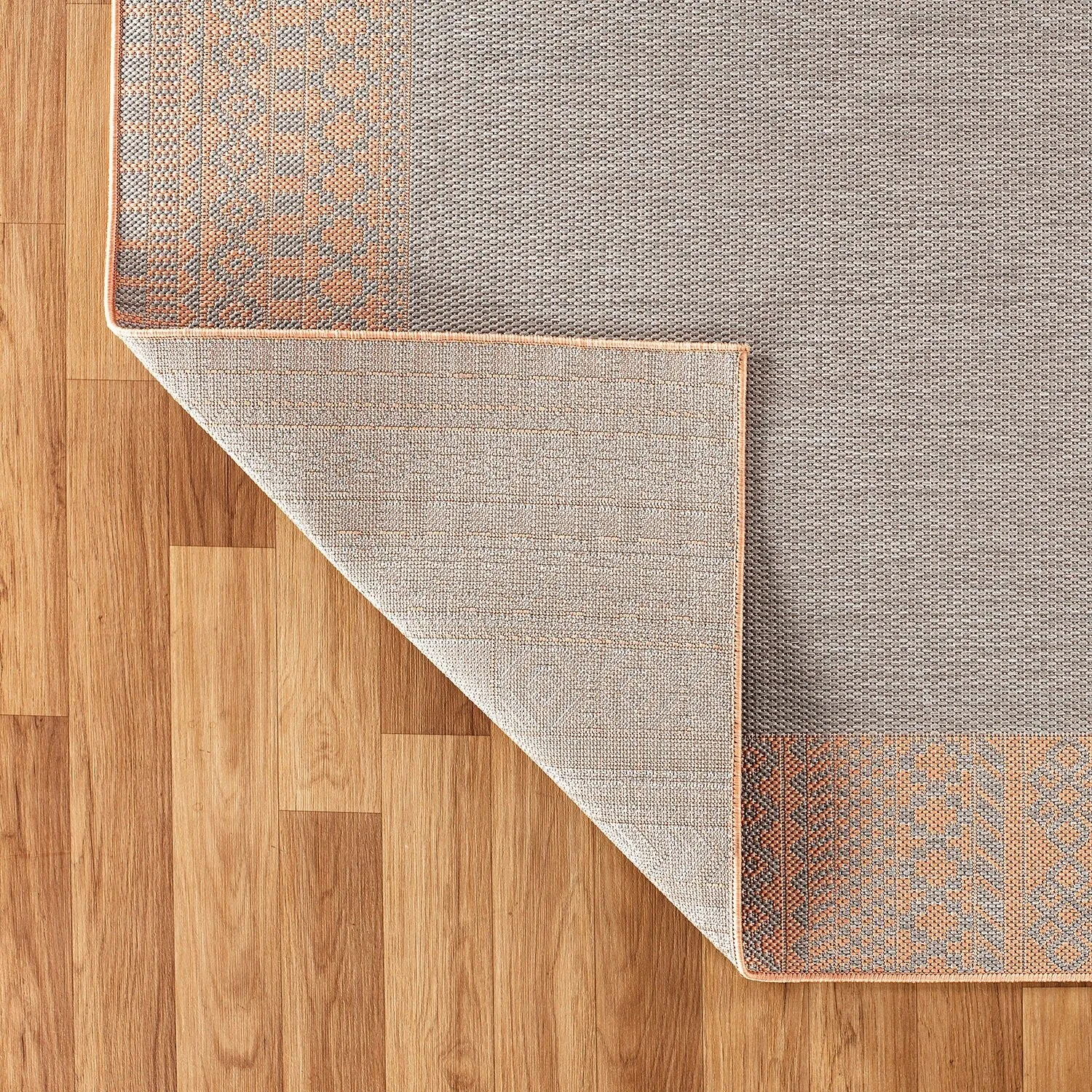 Bohemian Bordered Indoor/Outdoor Flatweave Waterproof Backyard Patio Area Rug