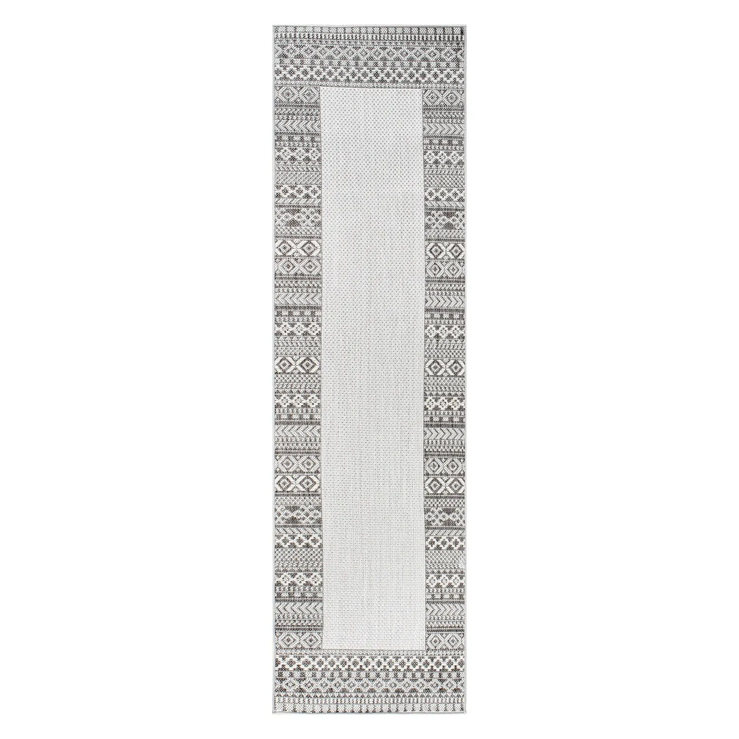 Bohemian Bordered Indoor/Outdoor Flatweave Waterproof Backyard Patio Area Rug